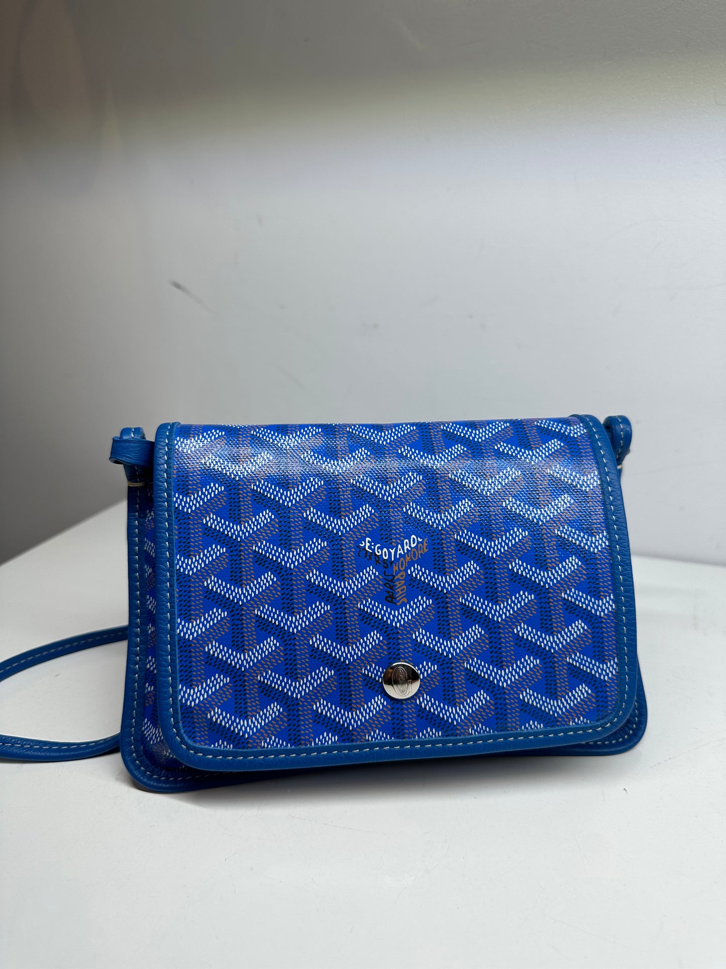 Goyard Plumet Blue Canvas Wallet Clutch Crossbody