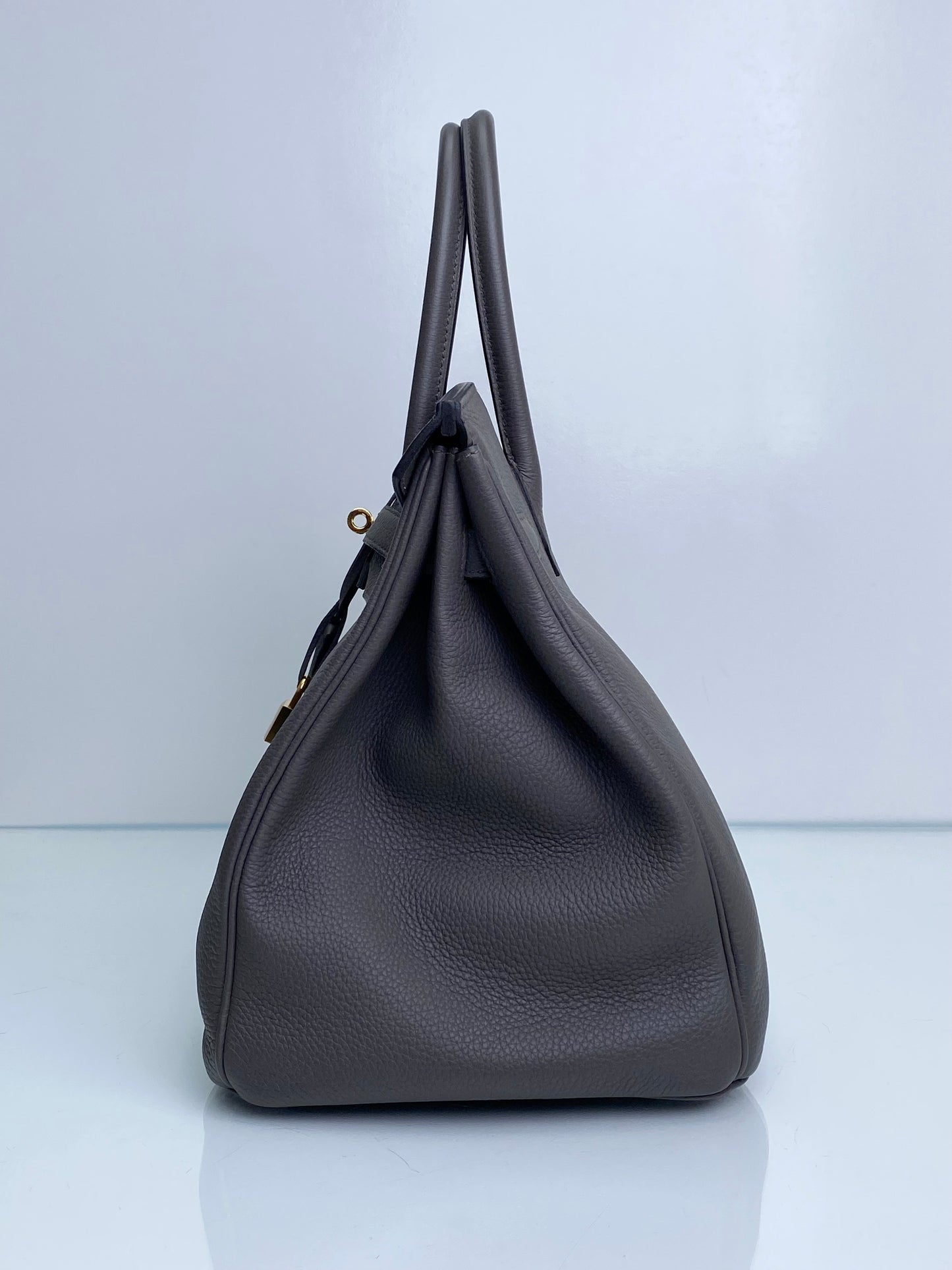 Hermes Birkin 35 Gris Etain Togo GHW #A