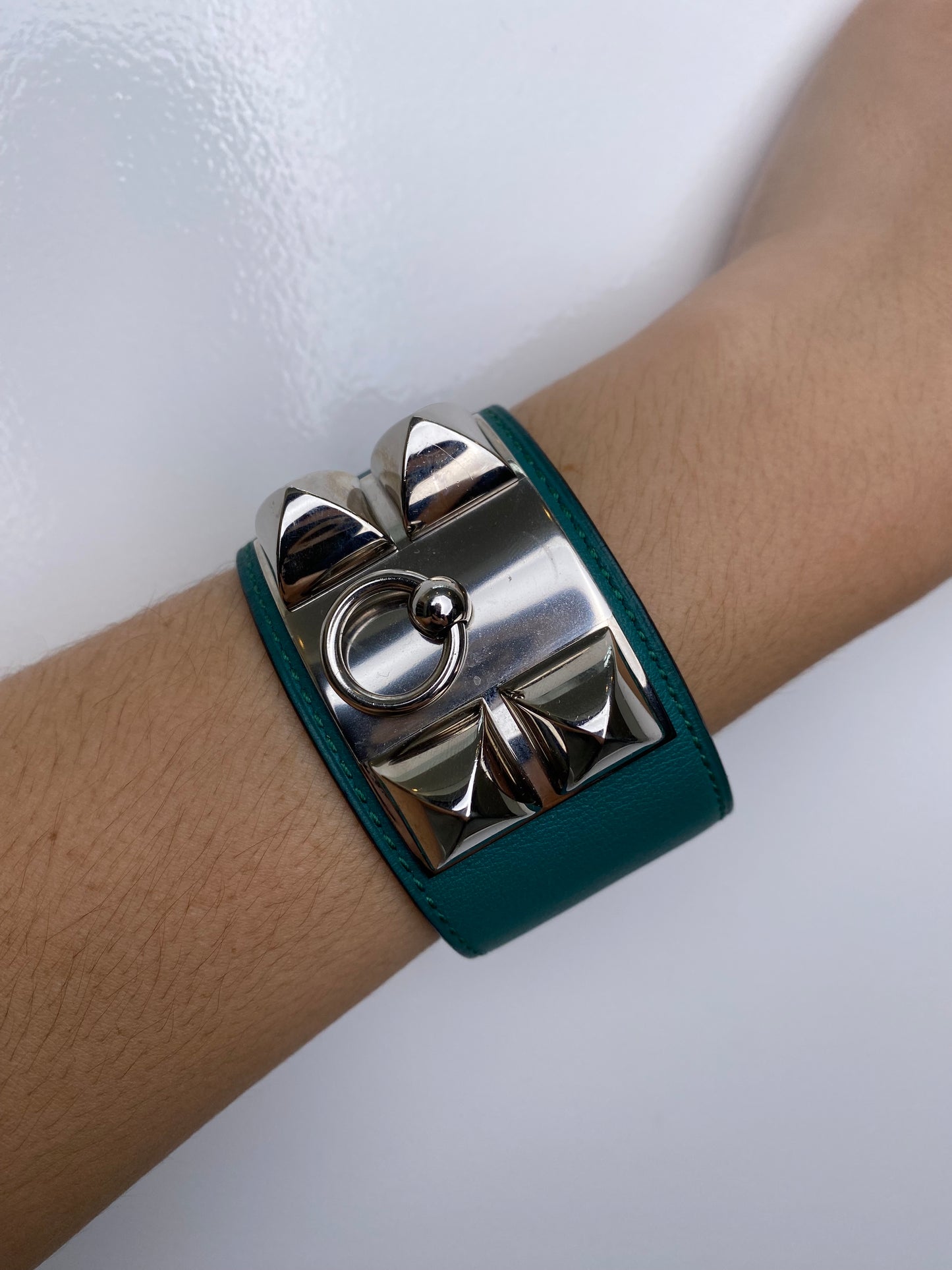 Hermes Malachite Collier De Chien PHW