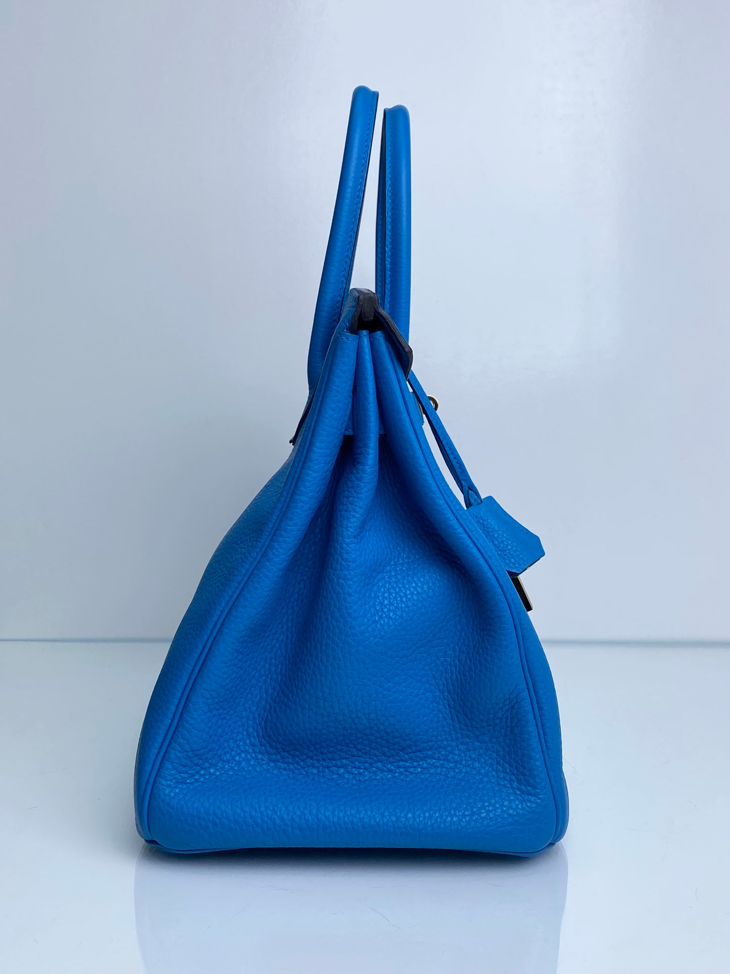 Hermes Birkin 35 Bleu Zanzibar Clemence GHW #A