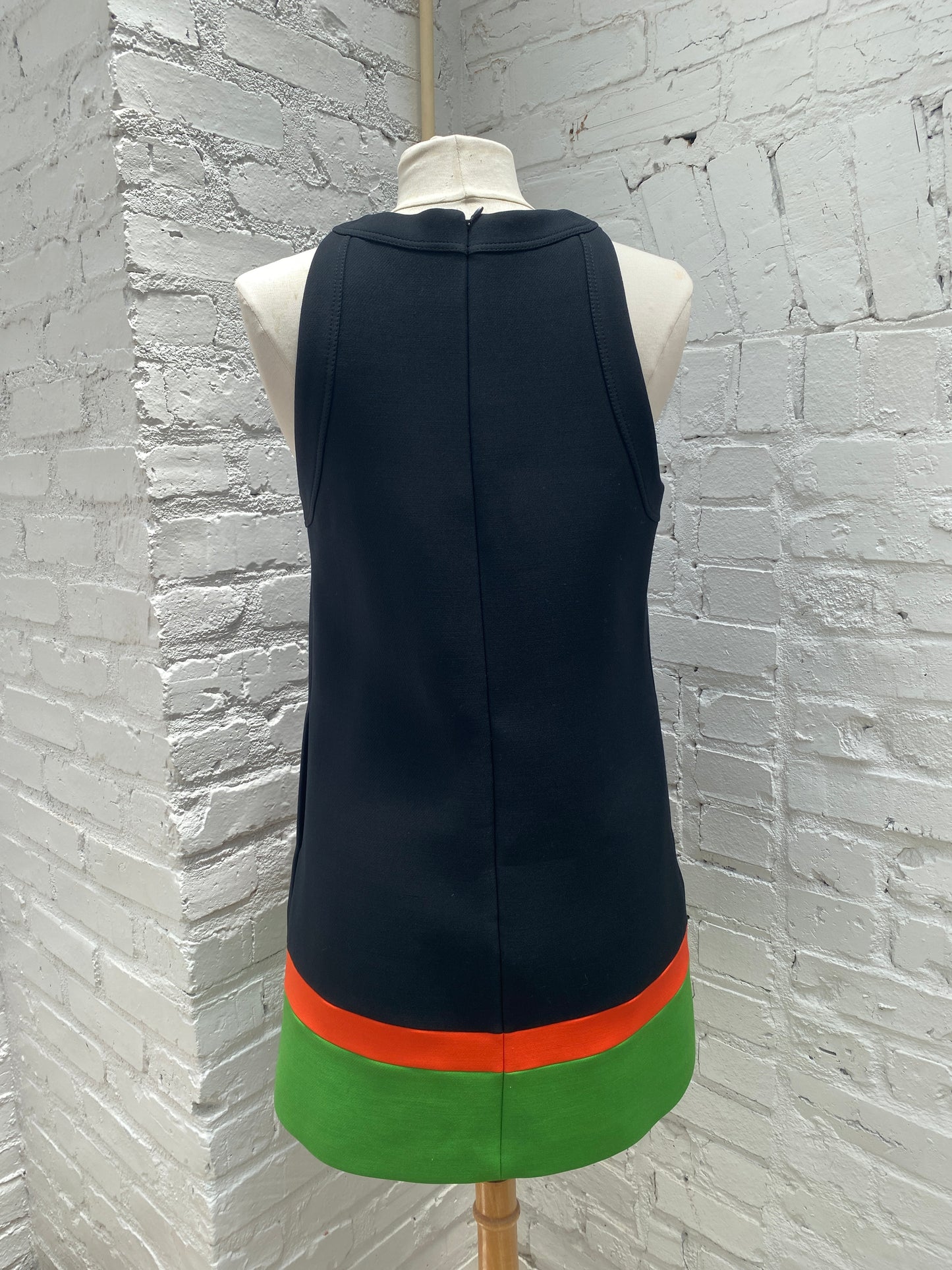 Dior Black, Orange, & Green Wool & Silk Dress, 42