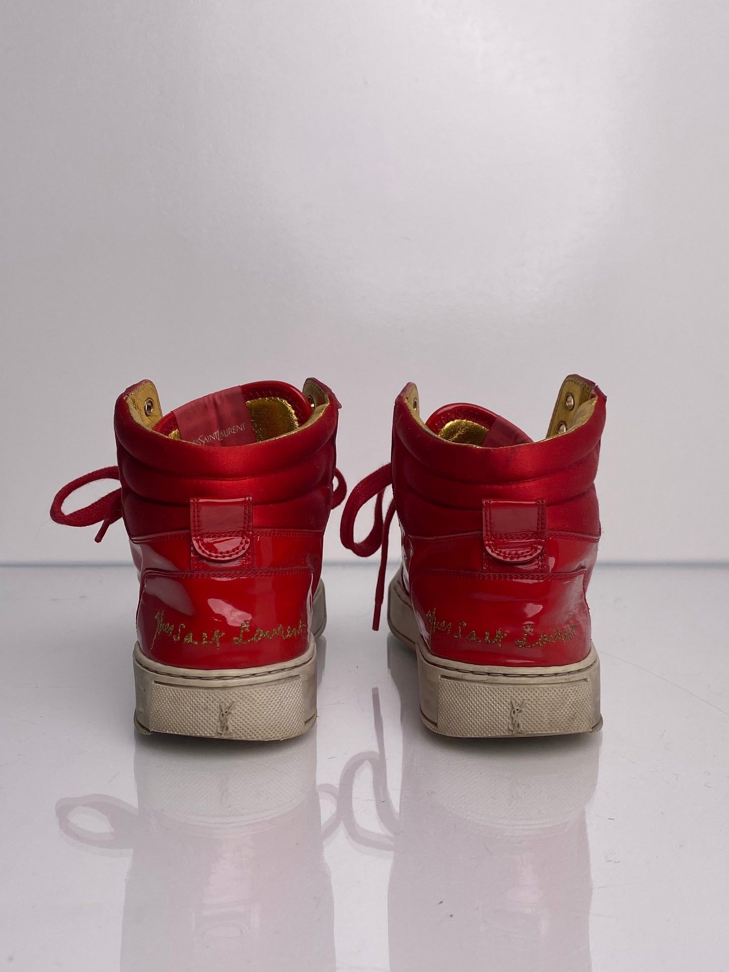 YSL Red Patent Leather Sneakers, 7