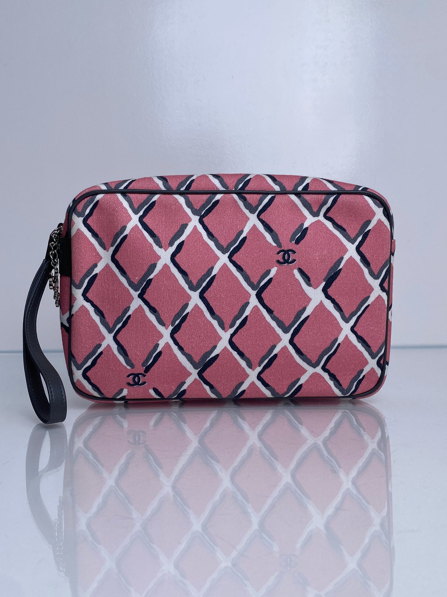 Chanel Coco Beach Pink Canvas/Leather Pouch SHW #26