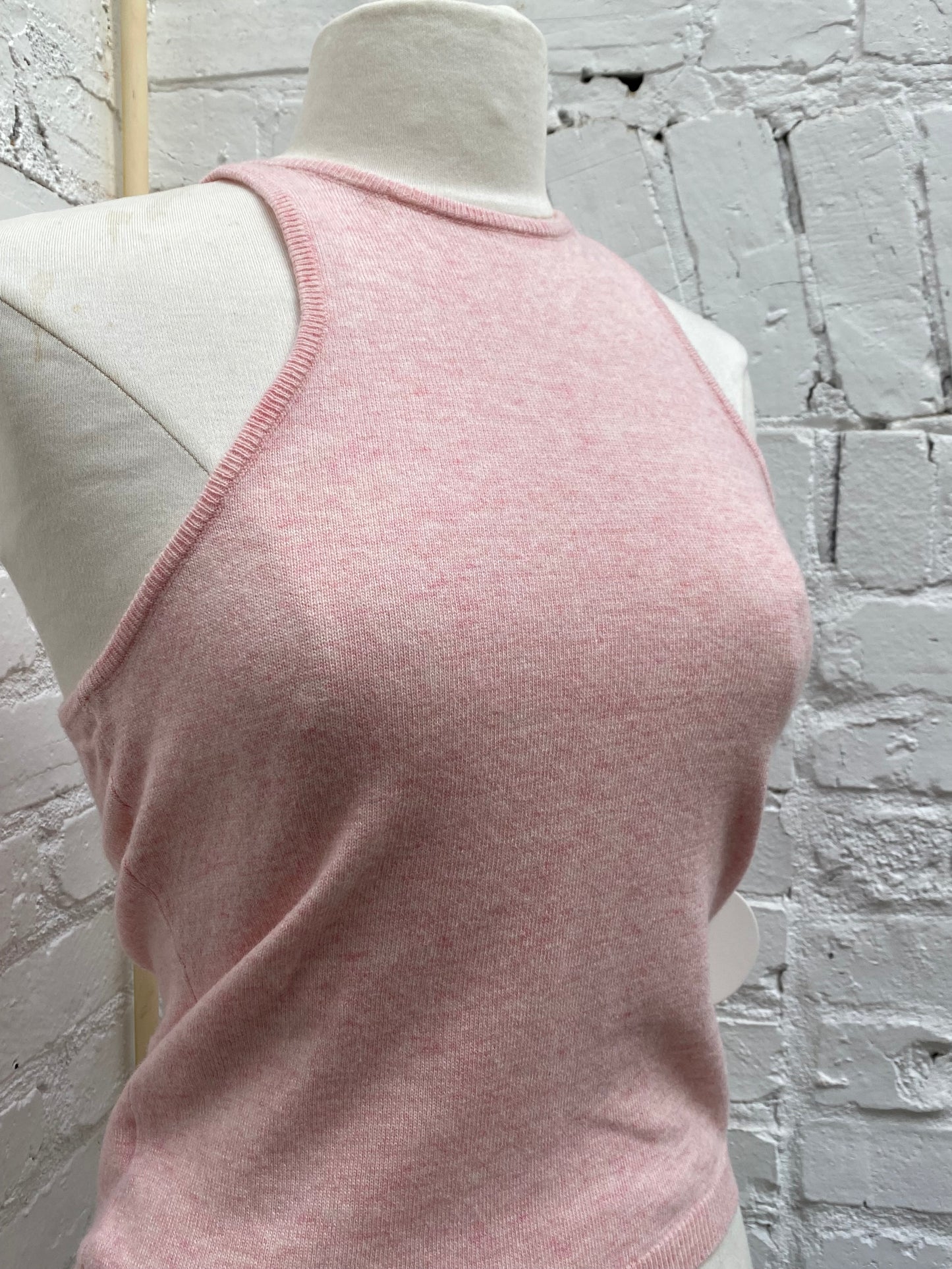 Staud Light Pink Knit Halter Top, S