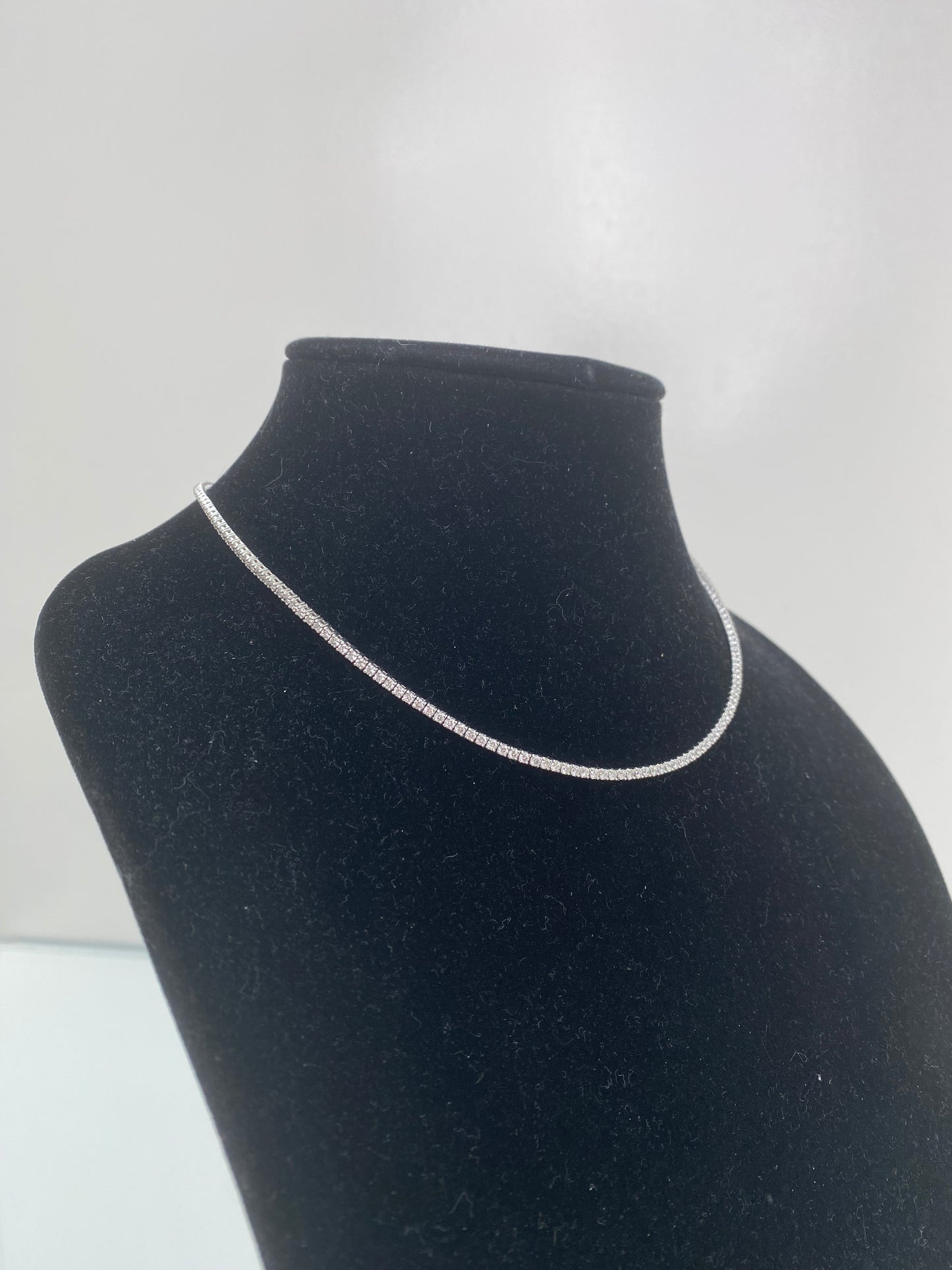 14KW Diamond (6.39 ctw) Tennis Necklace