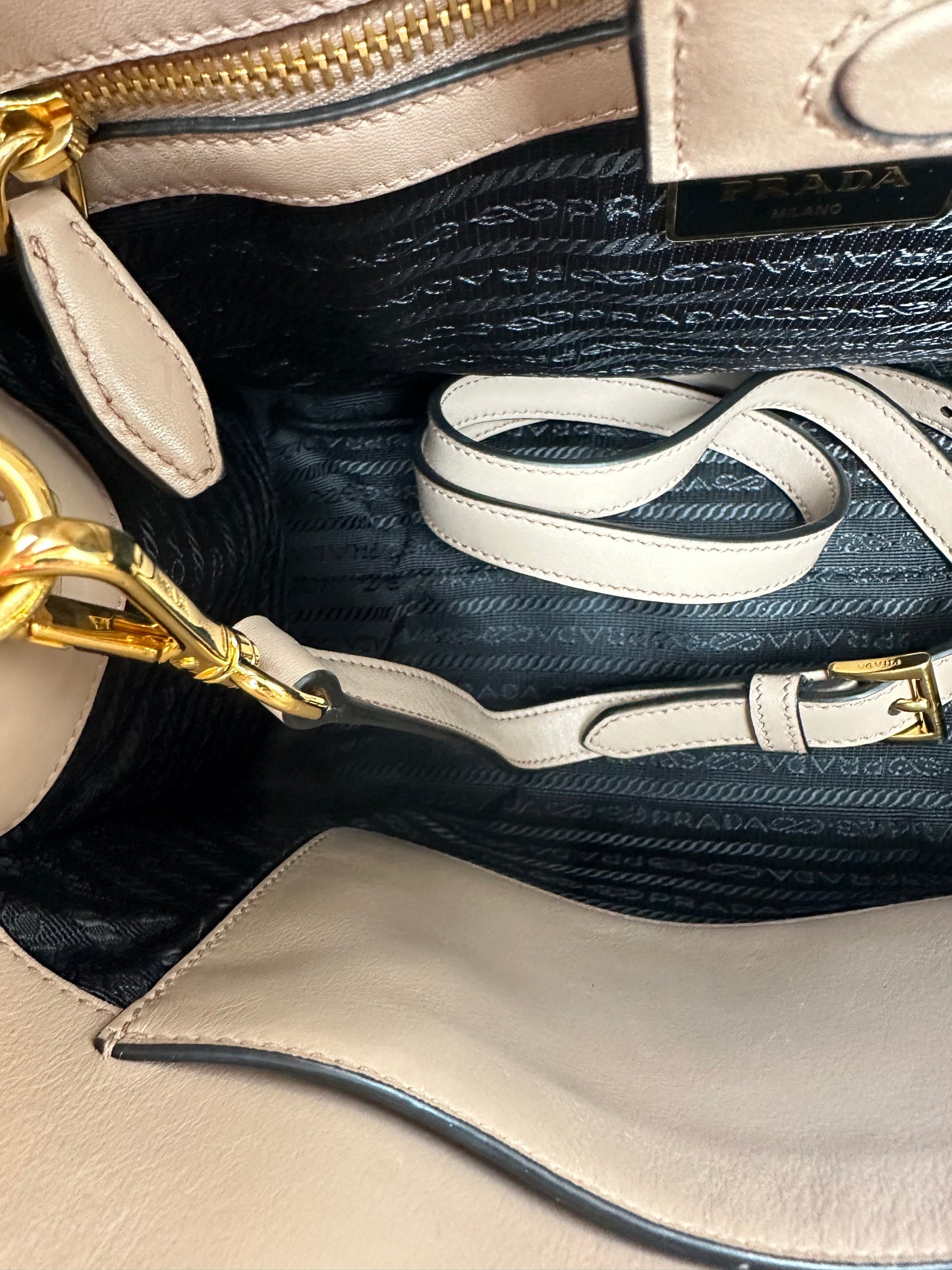 Prada Pink / Nude Saffiano Tote GHW (As Is)