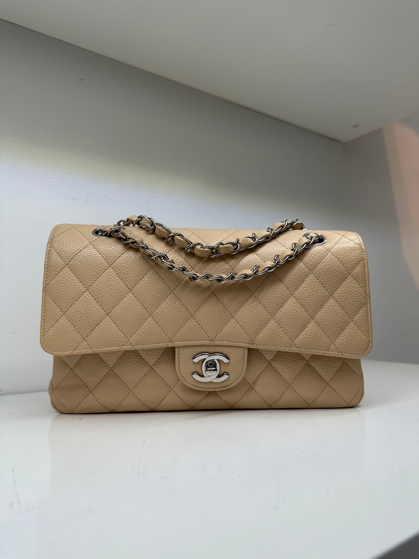 Chanel Medium Beige Caviar SHW