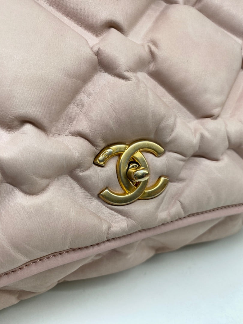 Chanel Quilted Pink Puffer Bag GHW