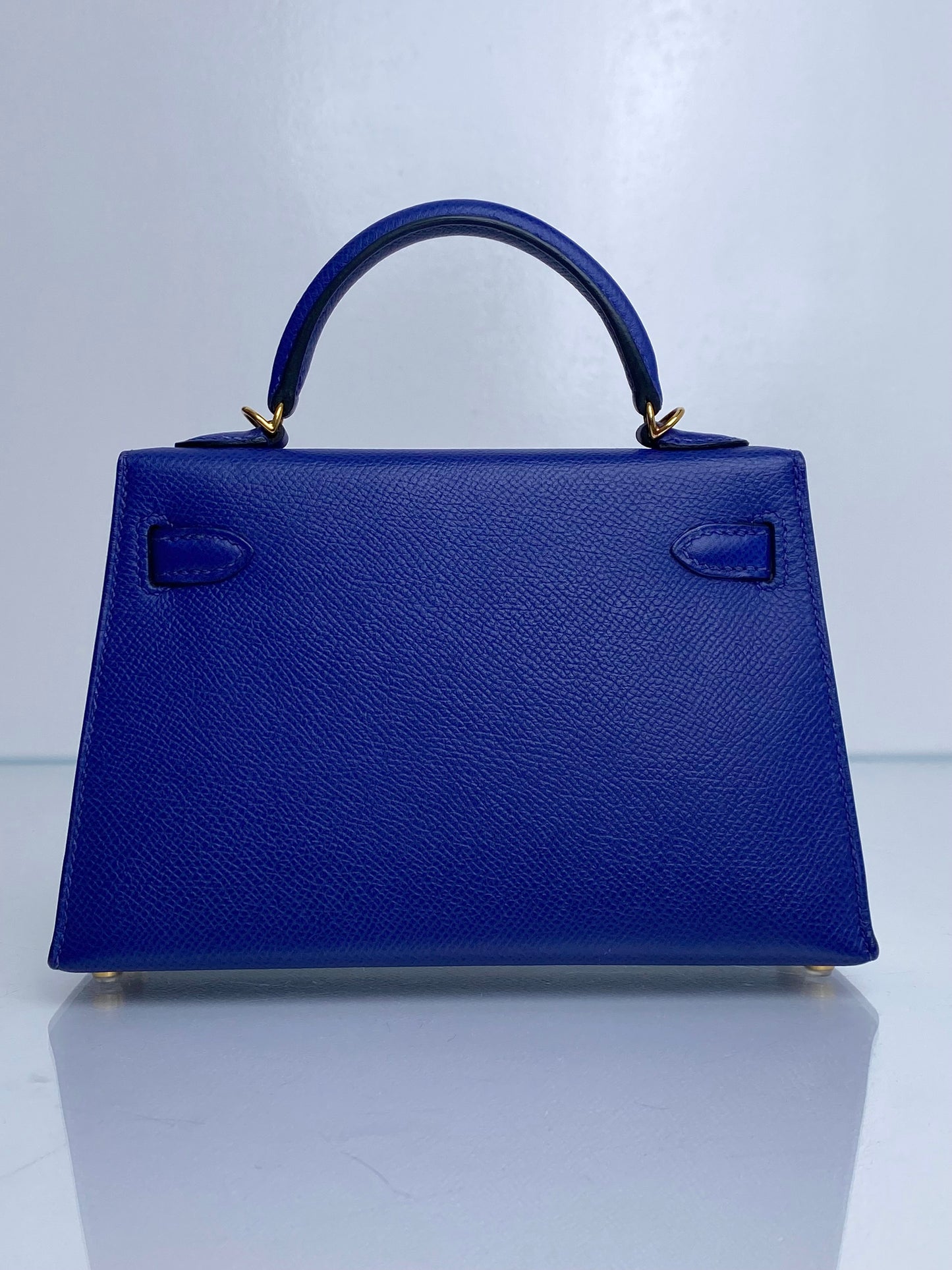 Hermes Mini Kelly Bleu Electrique Epsom GHW #C