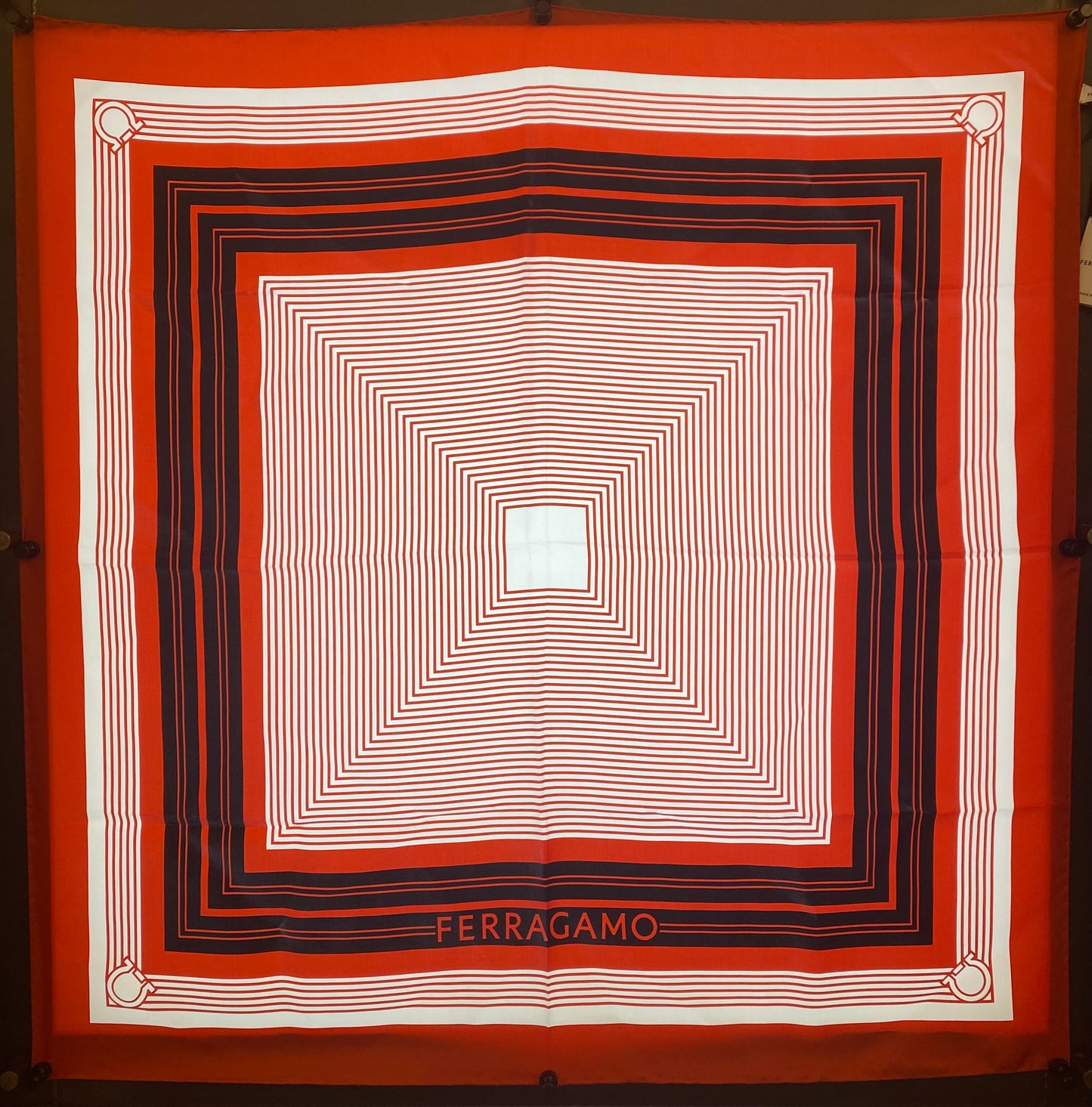 Ferragamo Red Silk Scarf