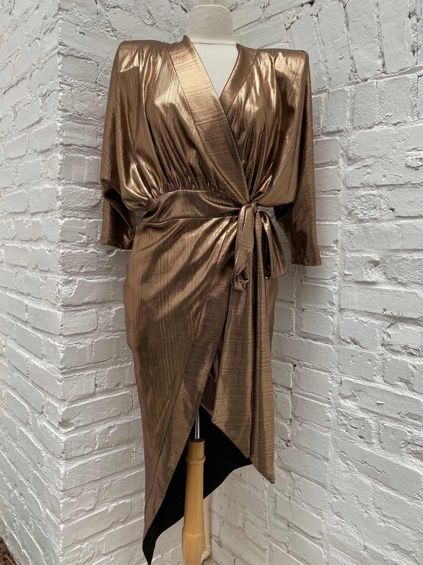 Zhivago Bronze Metallic Wrap Dress, 6