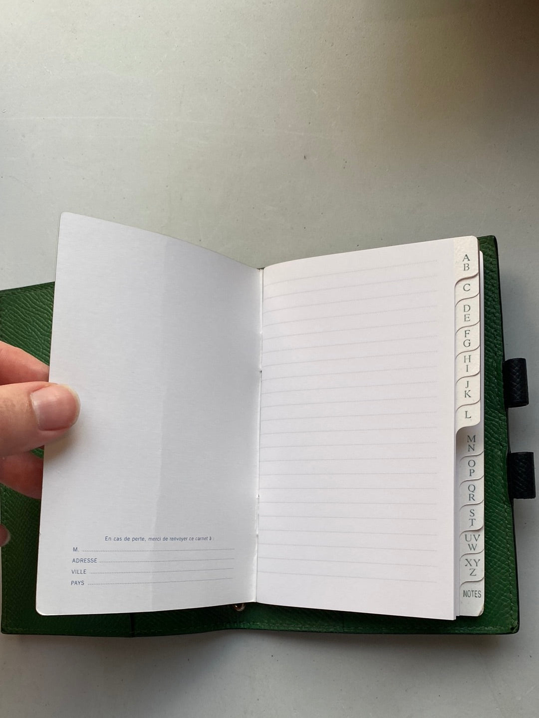 Hermes Navy Address Book & Pen