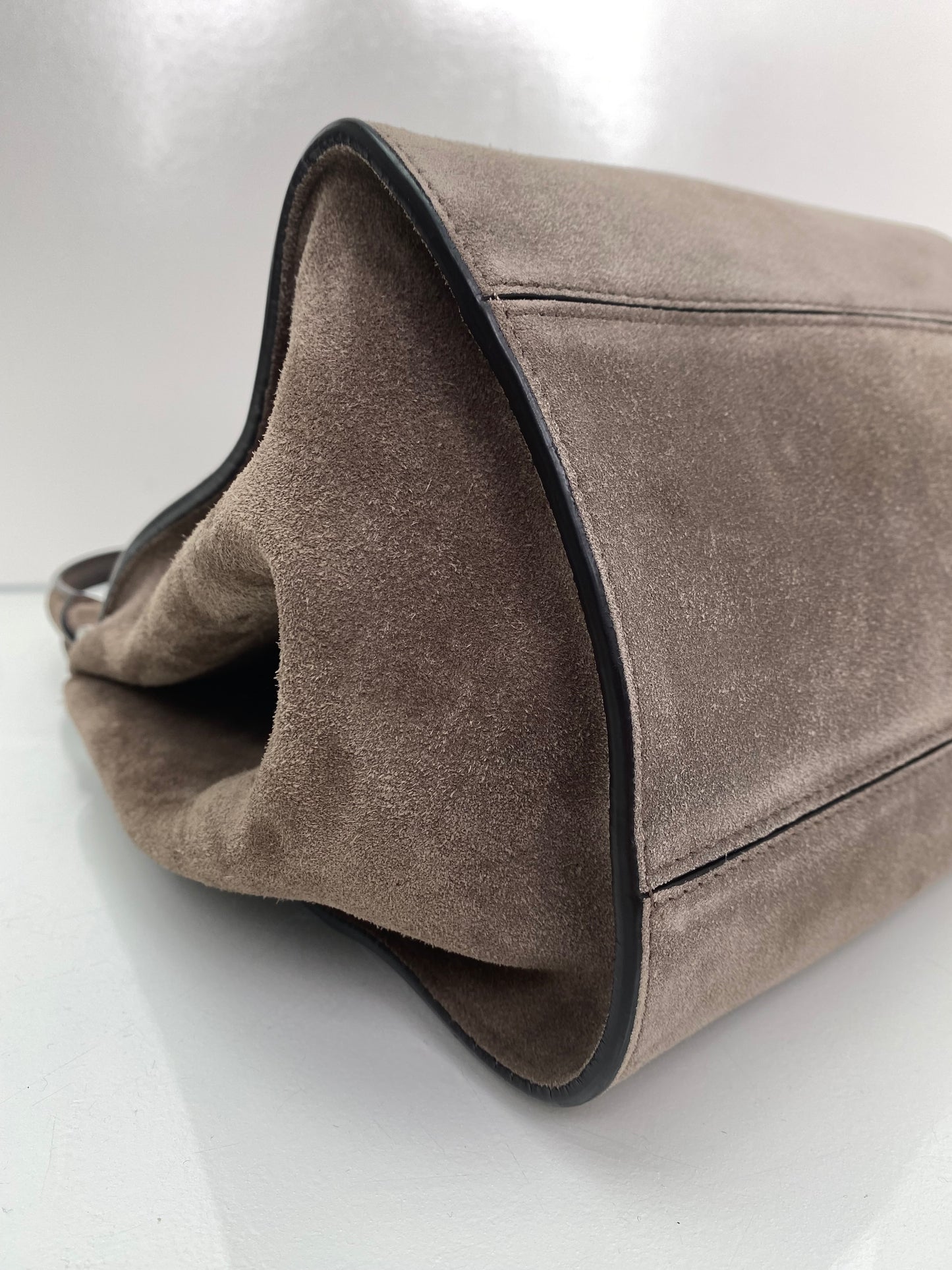 Max Mara Grey Taupe Suede Bag