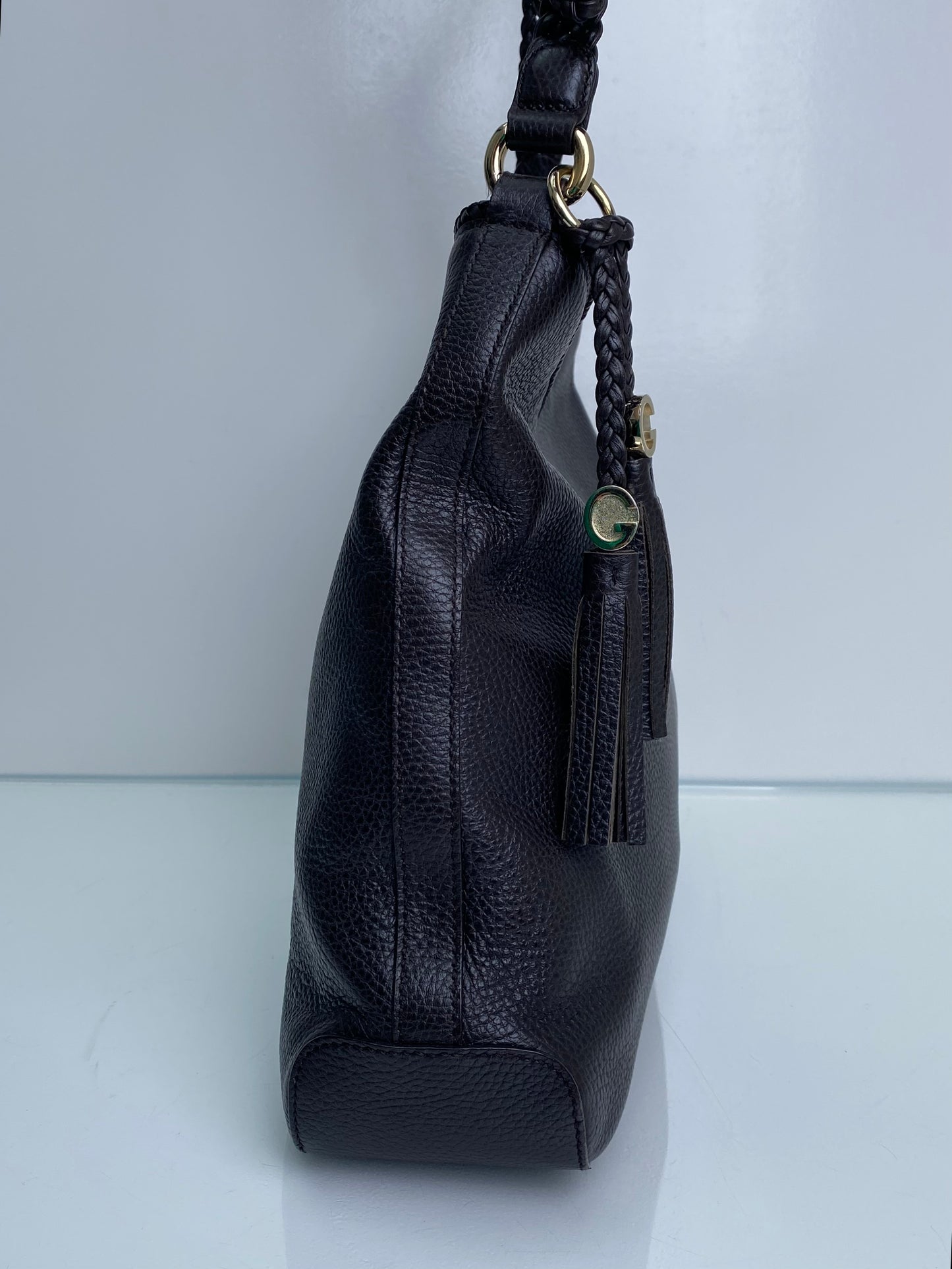 Gucci Chocolate Brown Marrakech Leather Shoulder Bag GHW