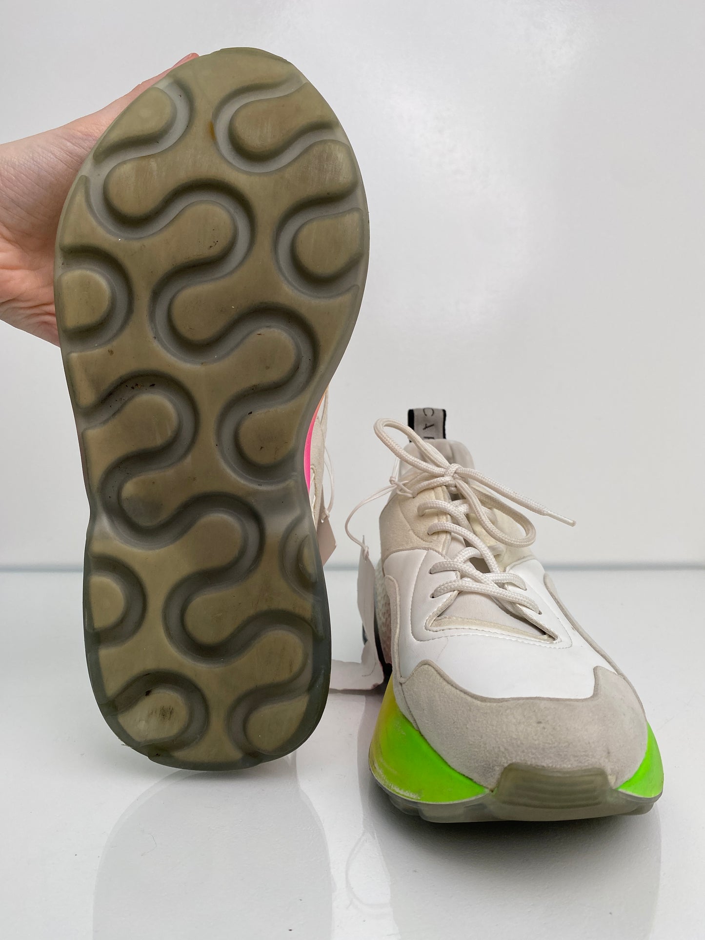 Stella McCartney White Eclypse Rainbow Sneakers, 40