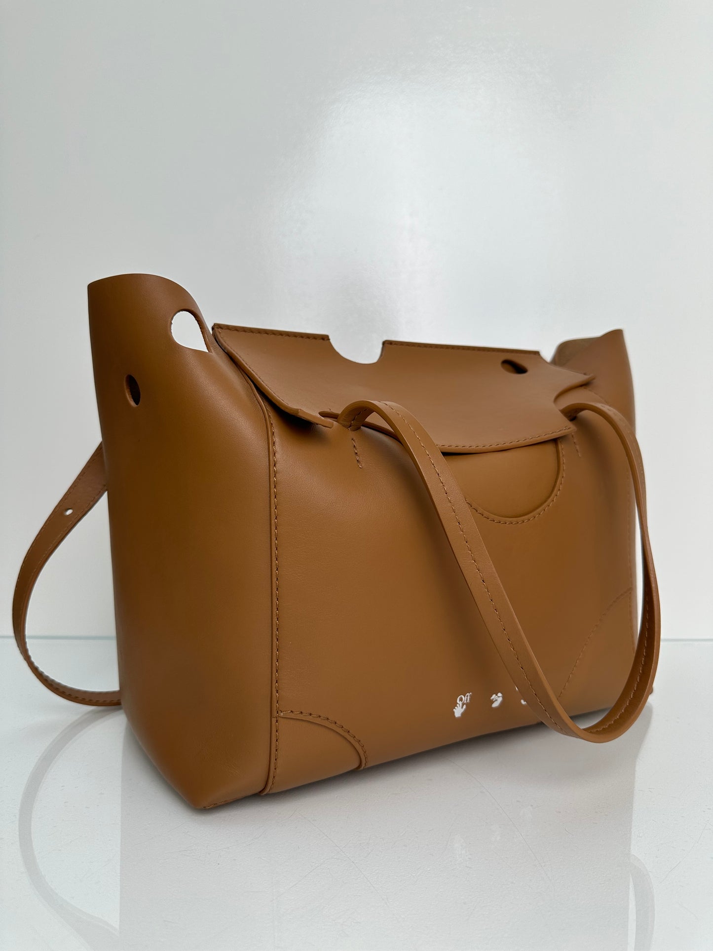 Off-White Tan Leather Tote