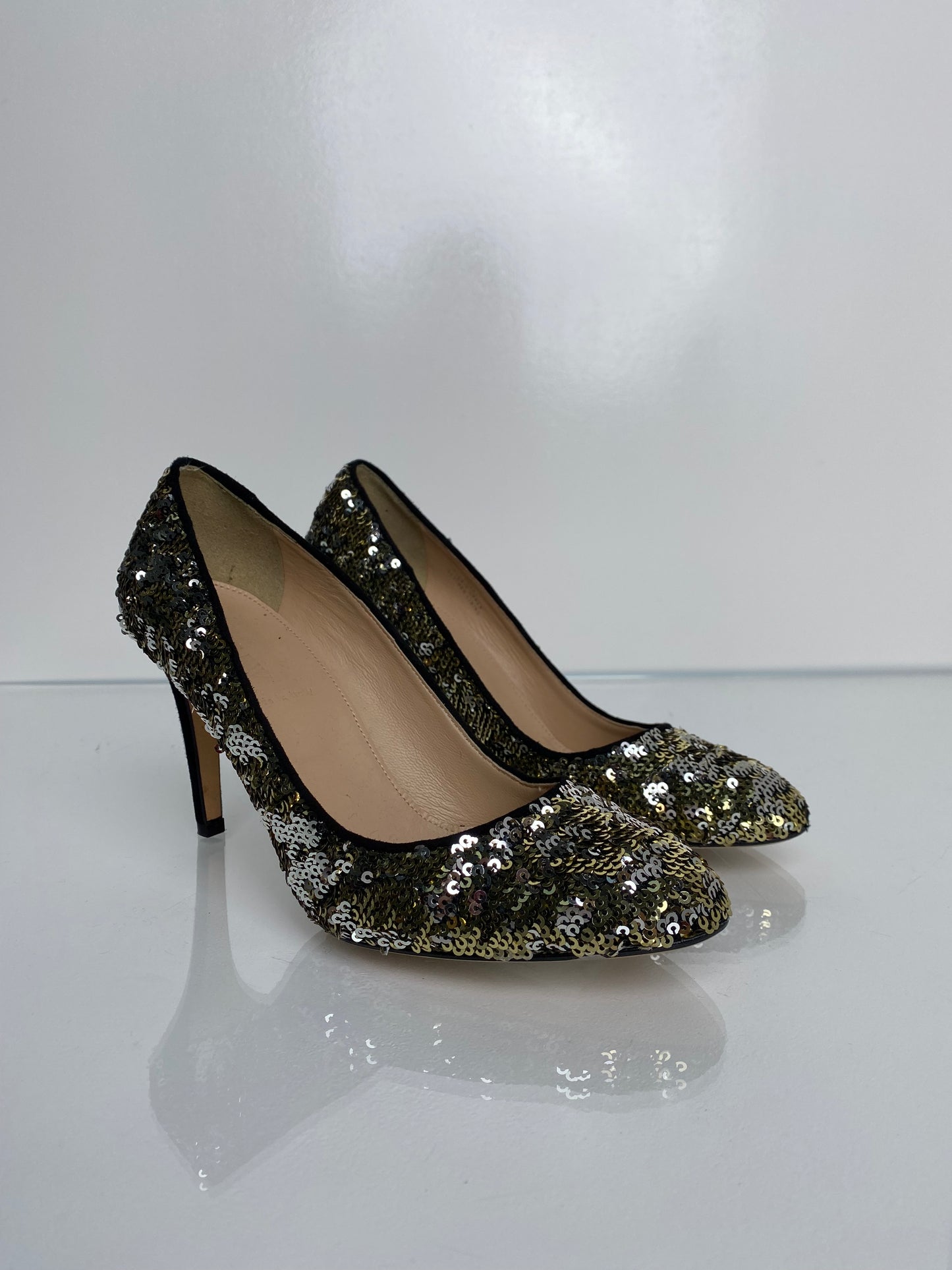 J Crew Gold & Silver Sequin Pumps, 7