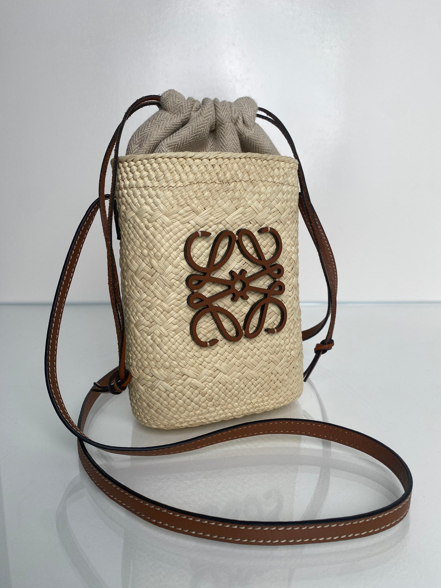 Loewe Square Pocket Raffia Crossbody Bag