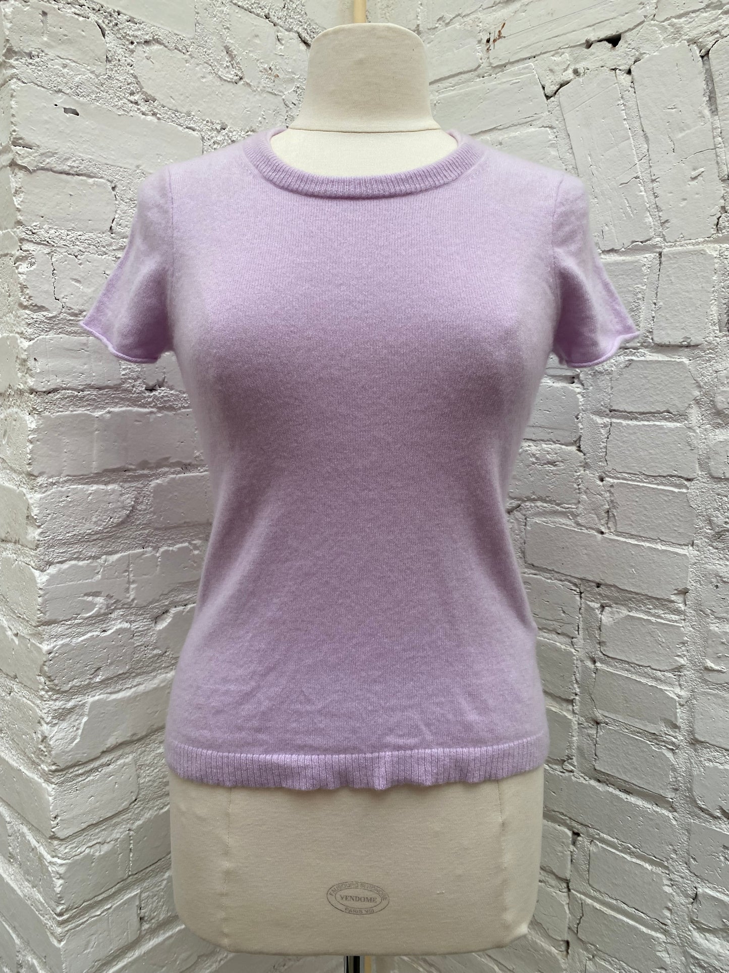 J. Crew Cashmere Light Purple Short Sleeve Sweater, S