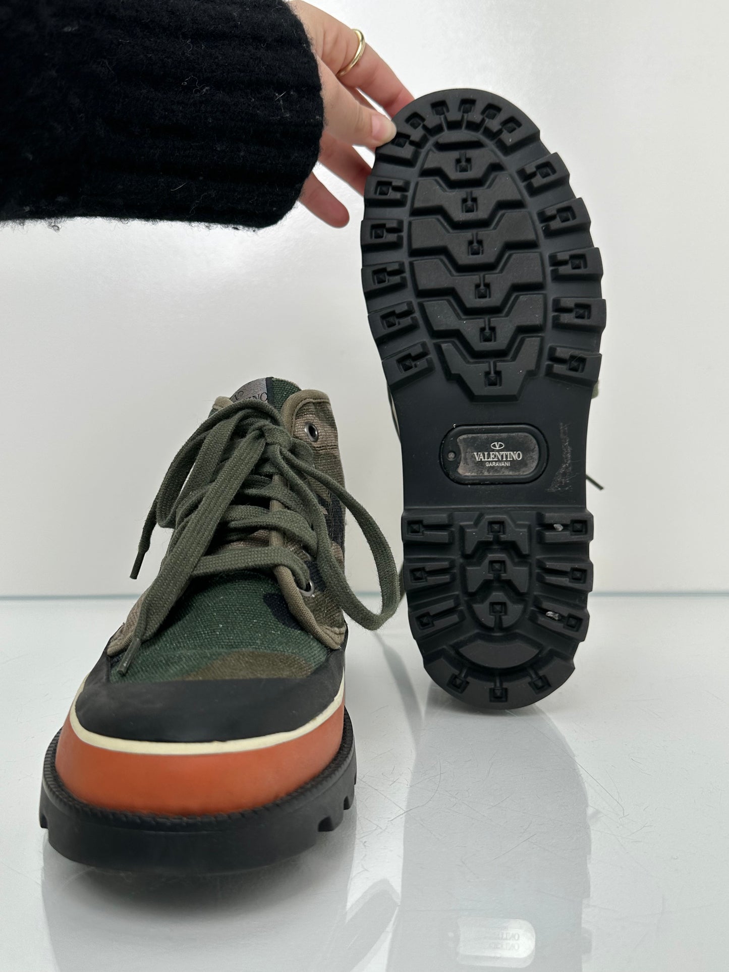 Valentino Camo Combat Boots, 39