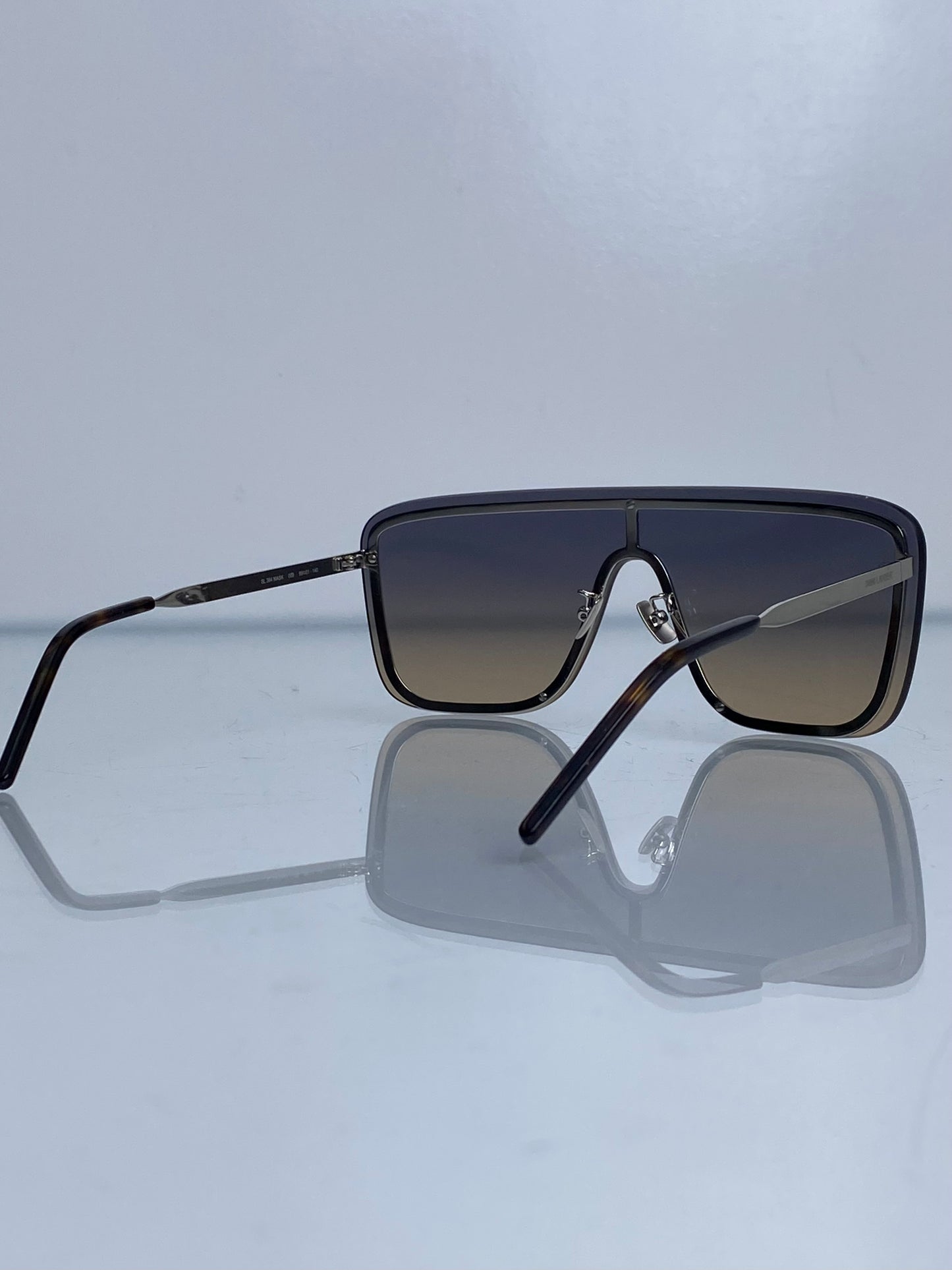 Saint Laurent Silver Shield Ombre Sunglasses
