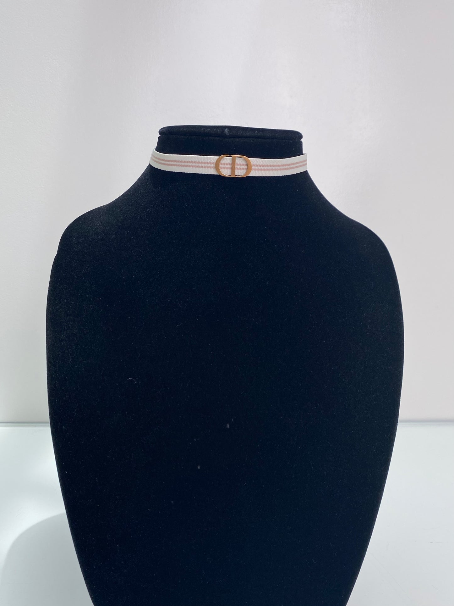 Christian Dior Pink/White CD Choker Necklace