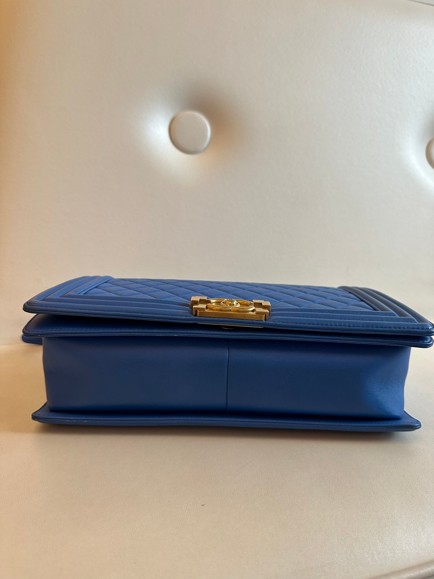 Chanel Boy Medium Lambskin Blue GHW #21
