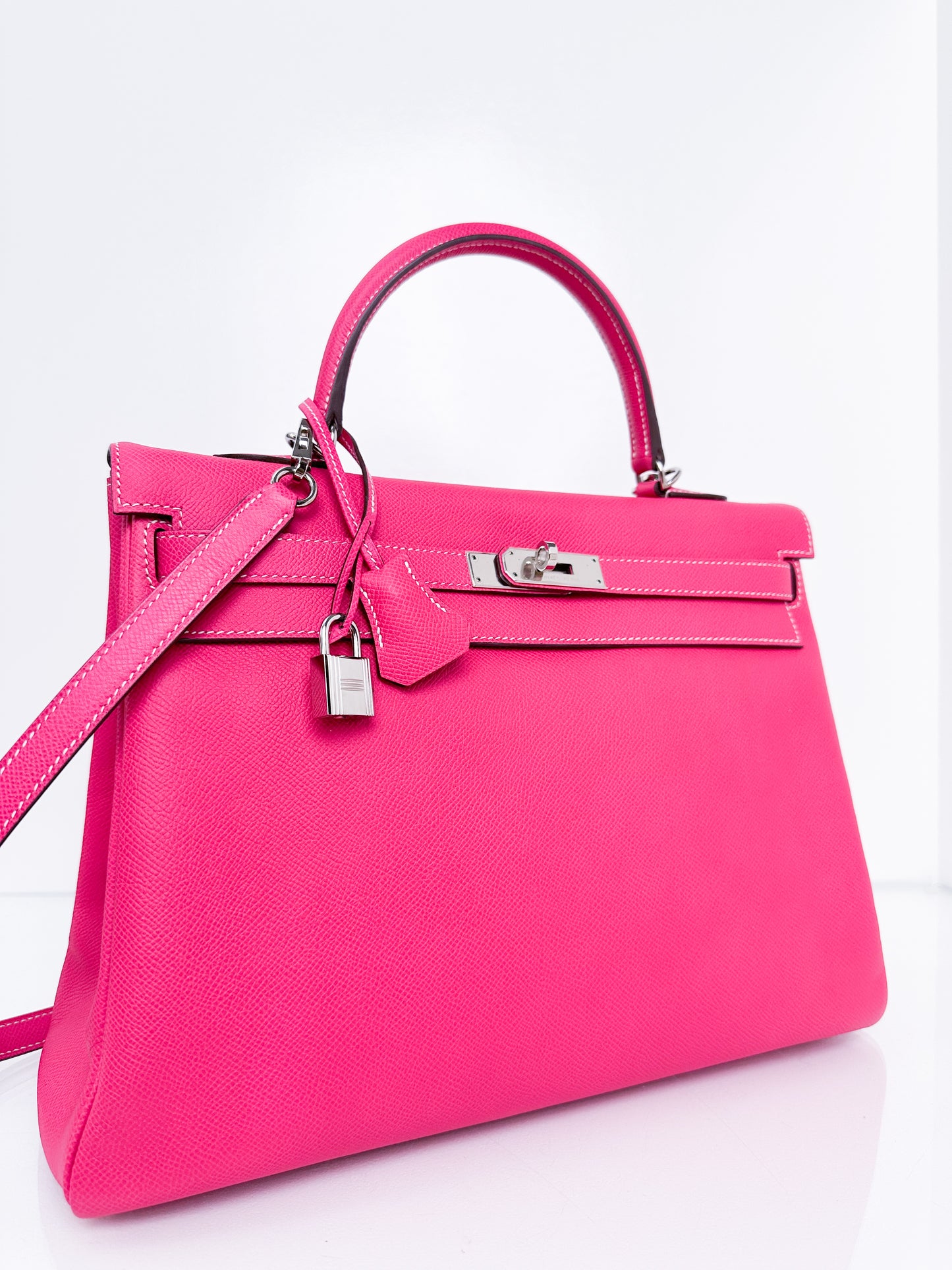Hermes Kelly 35 Rose Tyrien/Tosca Candy Collection Epsom PHW #O