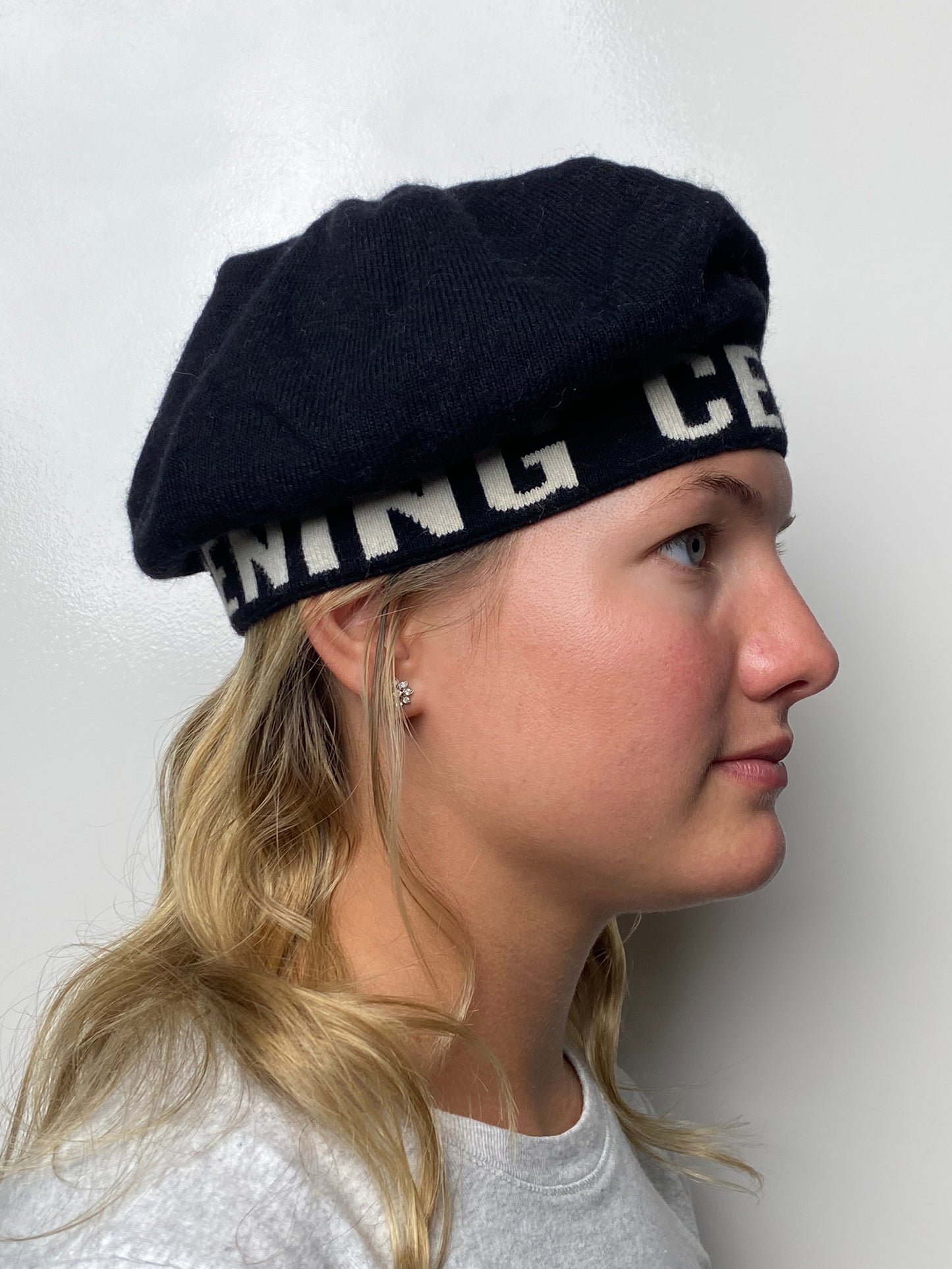 Opening Ceremony Black & White Logo Beret