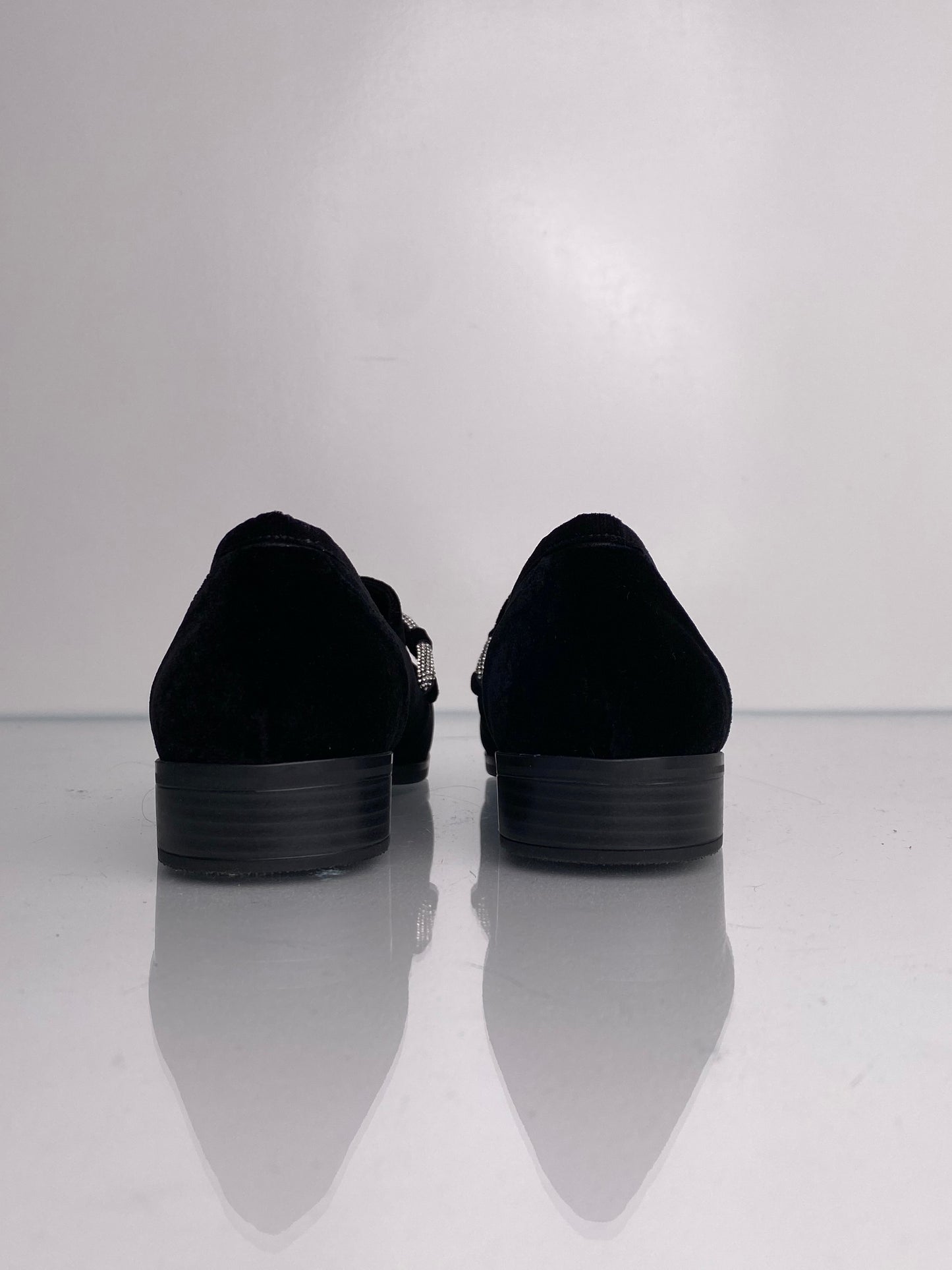 Diane B Black Velvet Loafers, 6