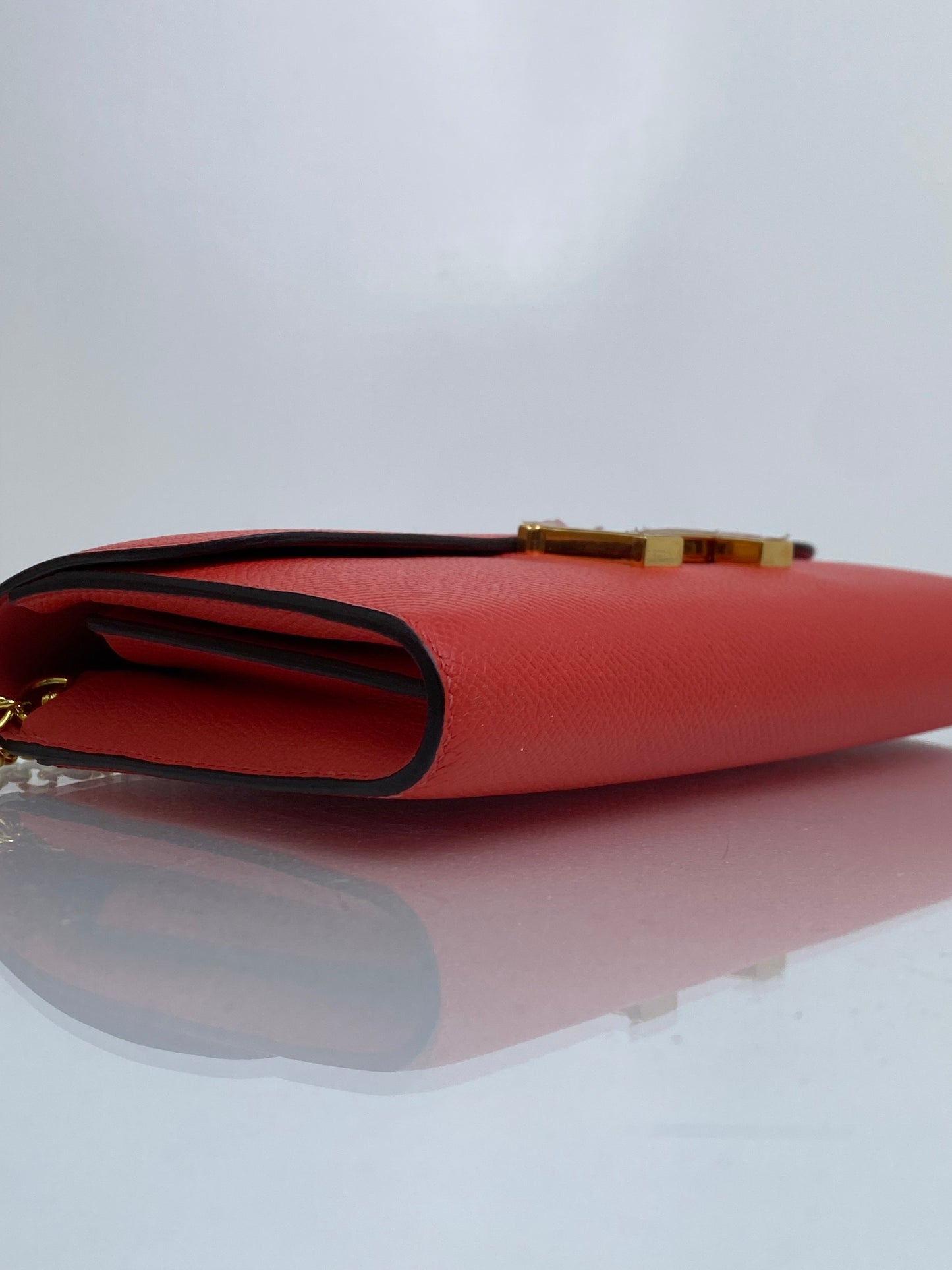 Hermes Constance Long Wallet Epsom Rose Texas GHW