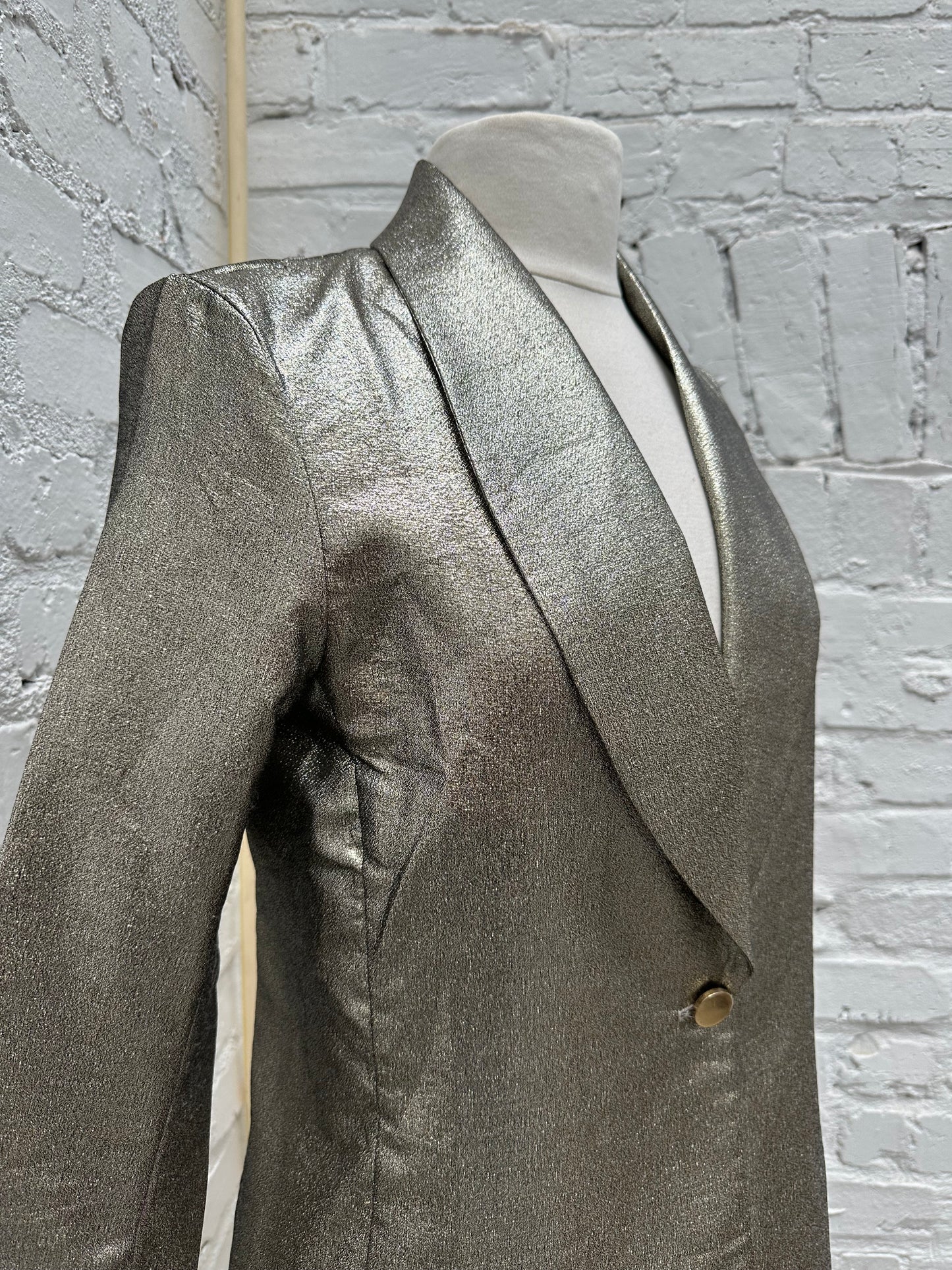 Show Me Your Mumu Bronze Metallic Blazer, S