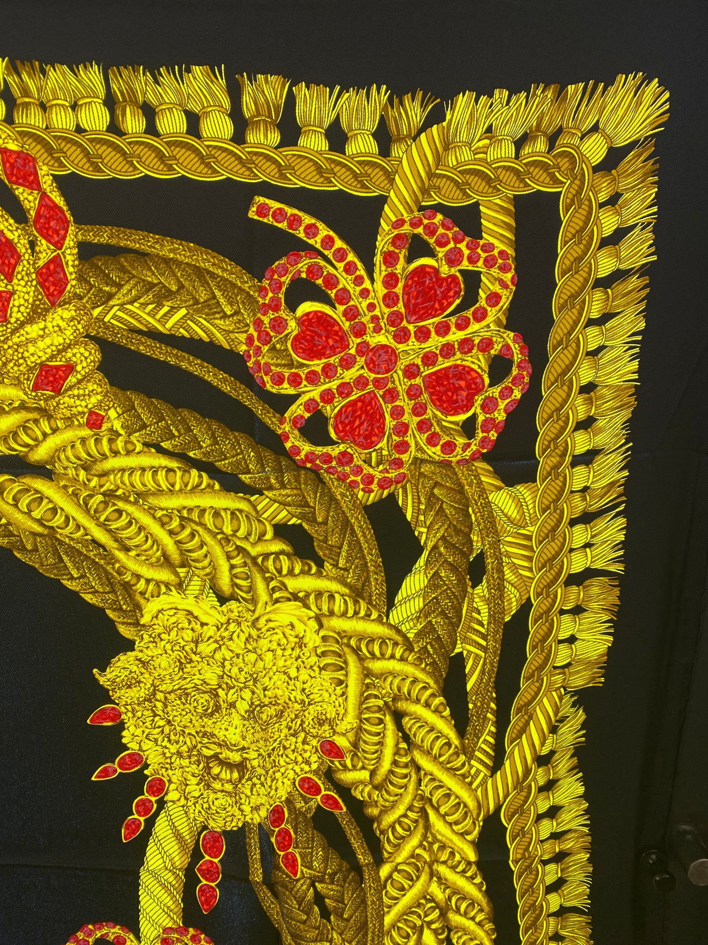 Christian Dior Gold & Black Ropes Scarf