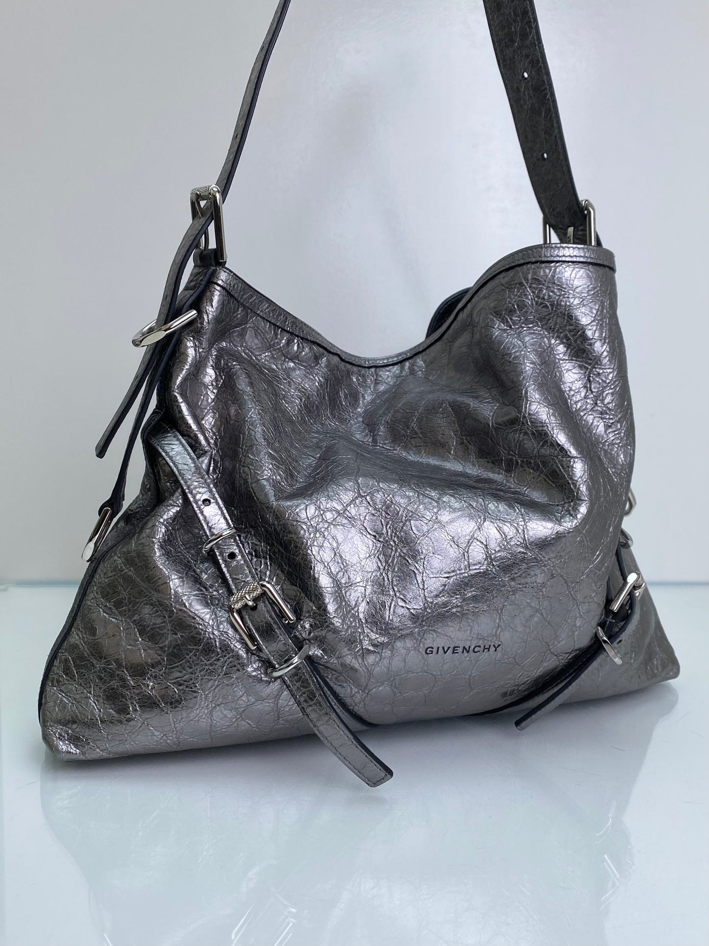 Givenchy Metallic Voyou Medium Shoulder Bag SHW