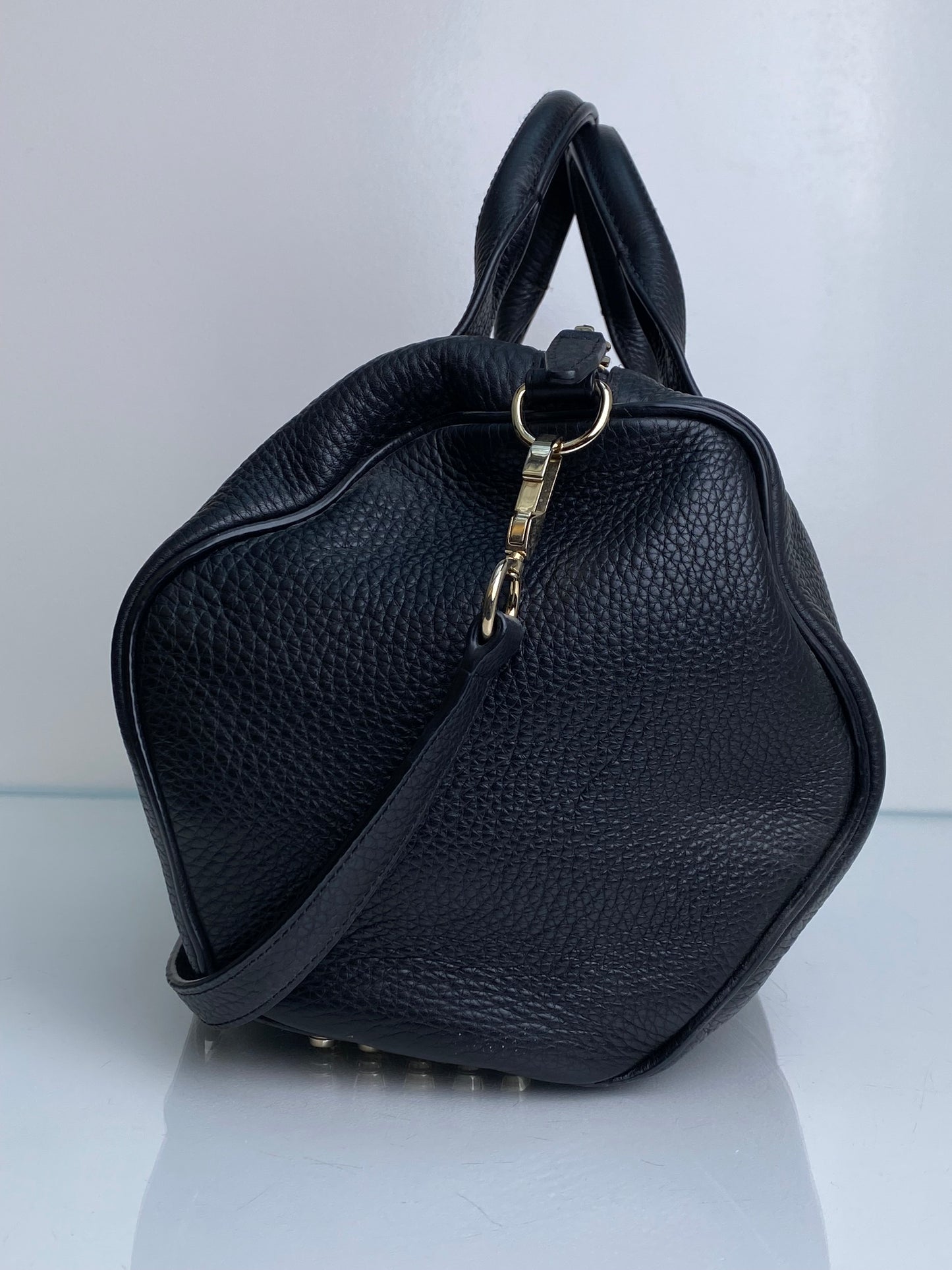 Alexander Wang Black Studded Mini Duffle Bag GHW