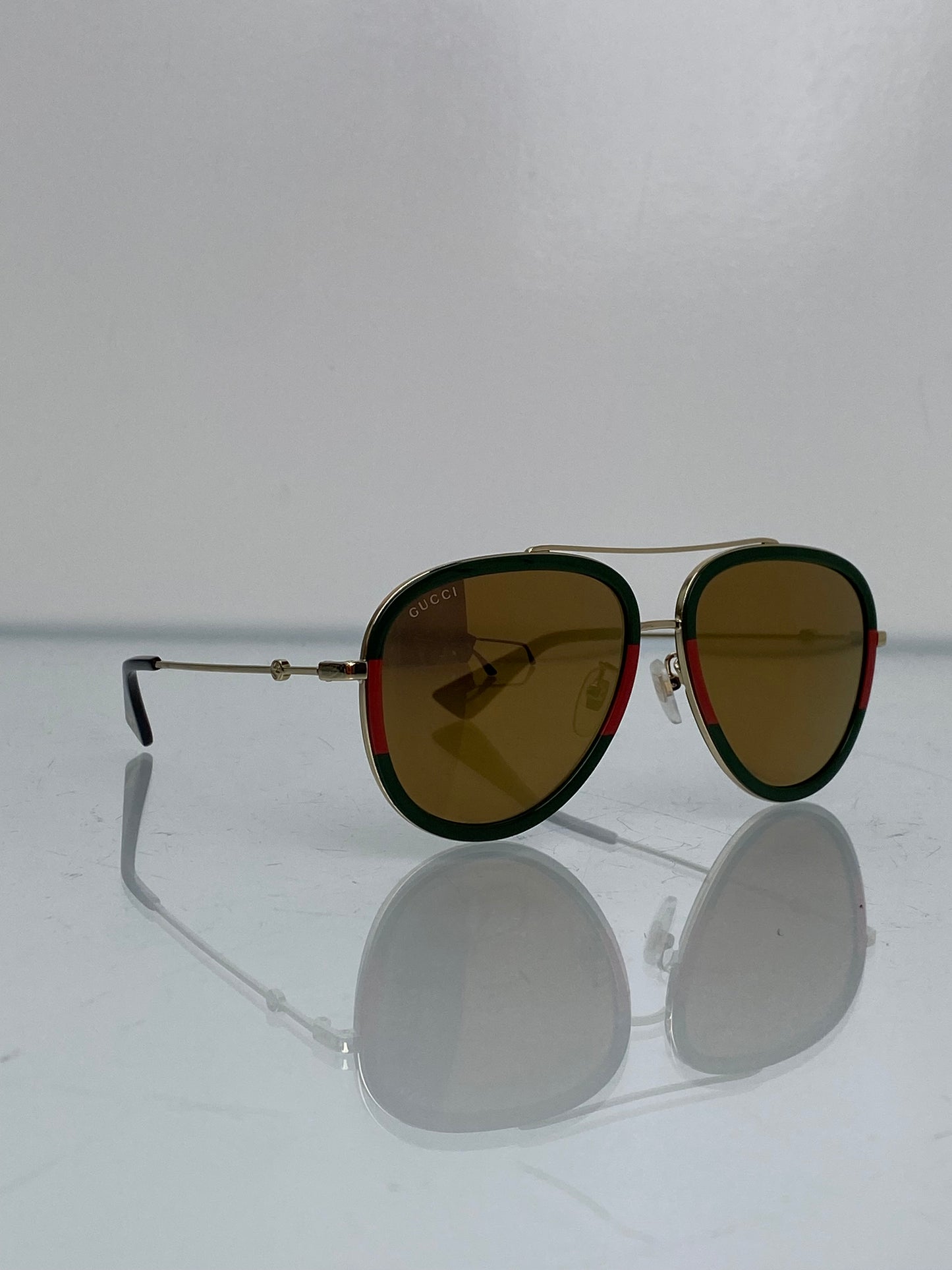 Gucci Green & Red Webstripe Avaiators