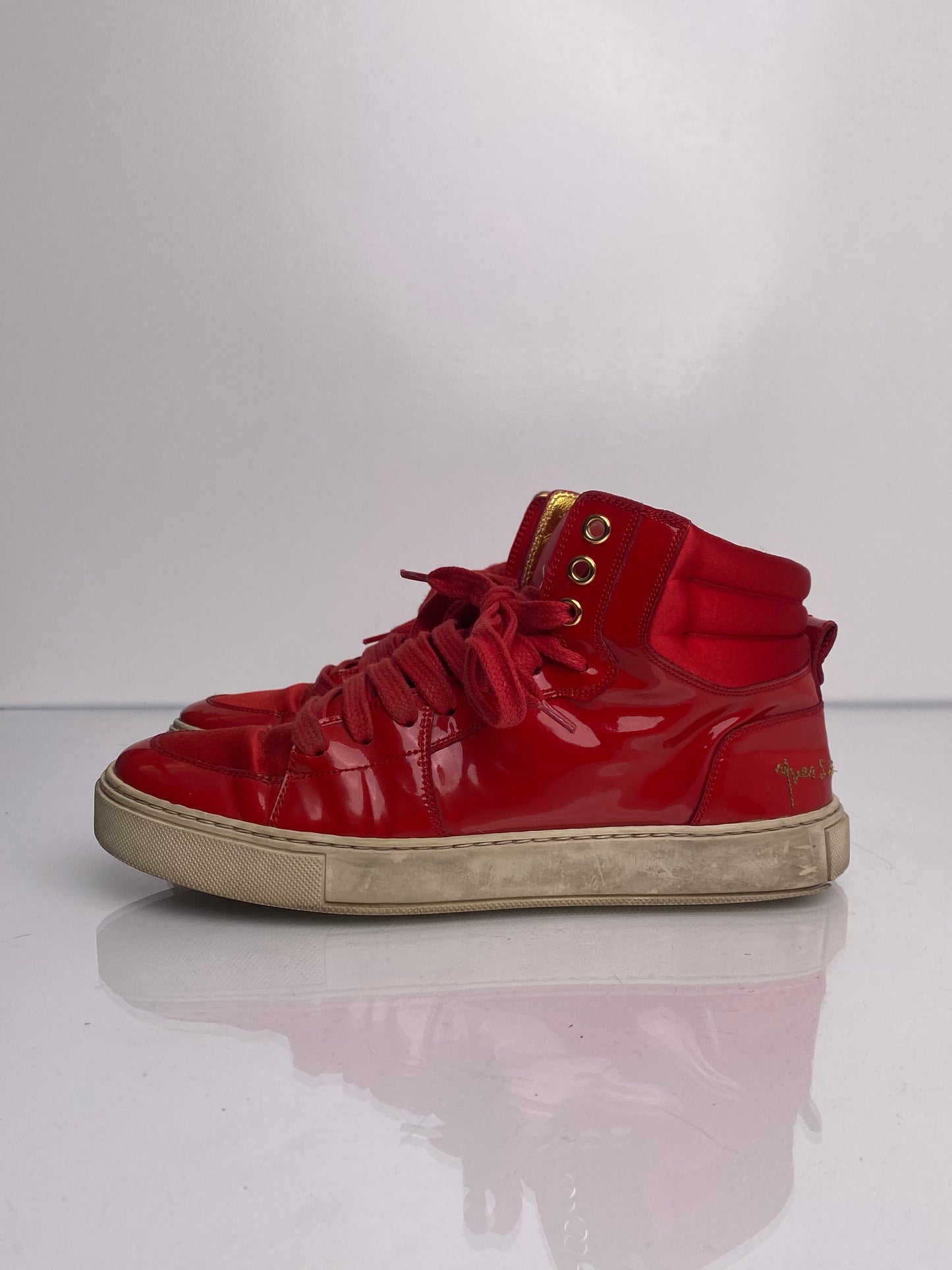 YSL Red Patent Leather Sneakers, 7