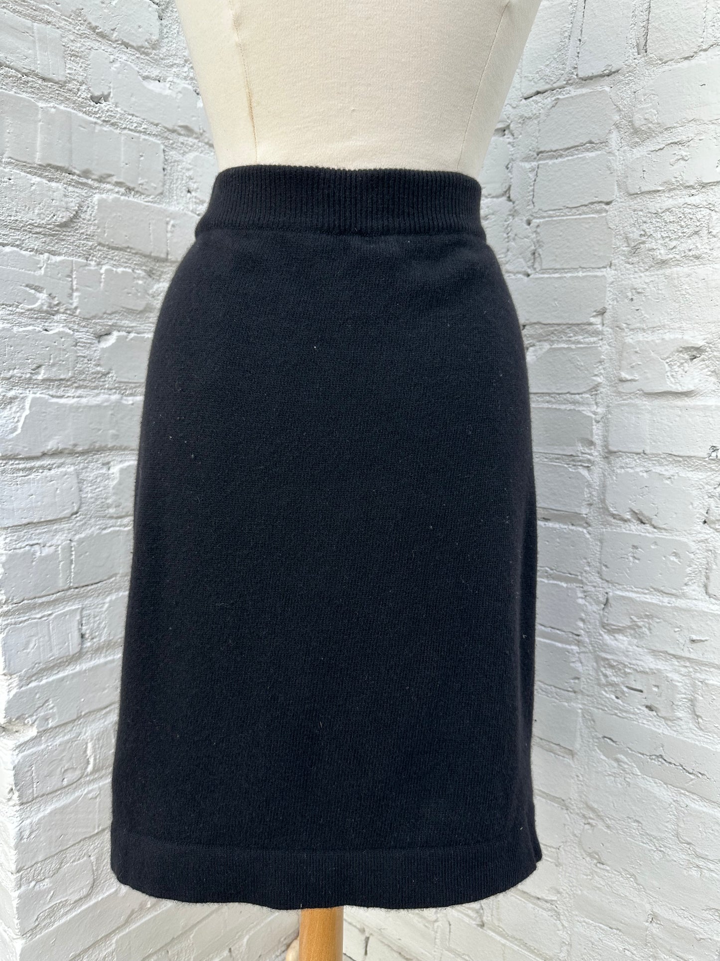 Chanel Black Cashmere Skirt