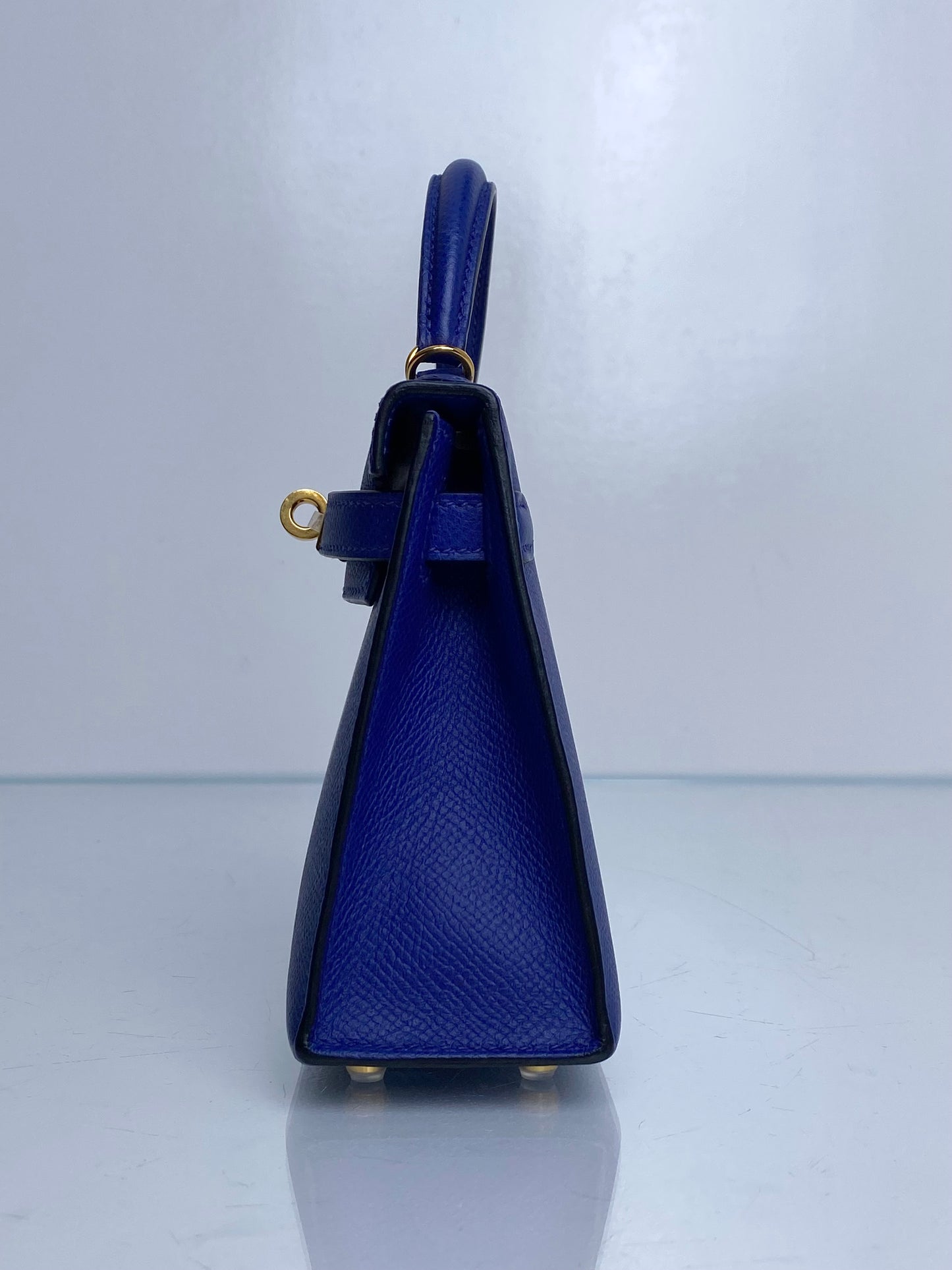 Hermes Mini Kelly Bleu Electrique Epsom GHW #C