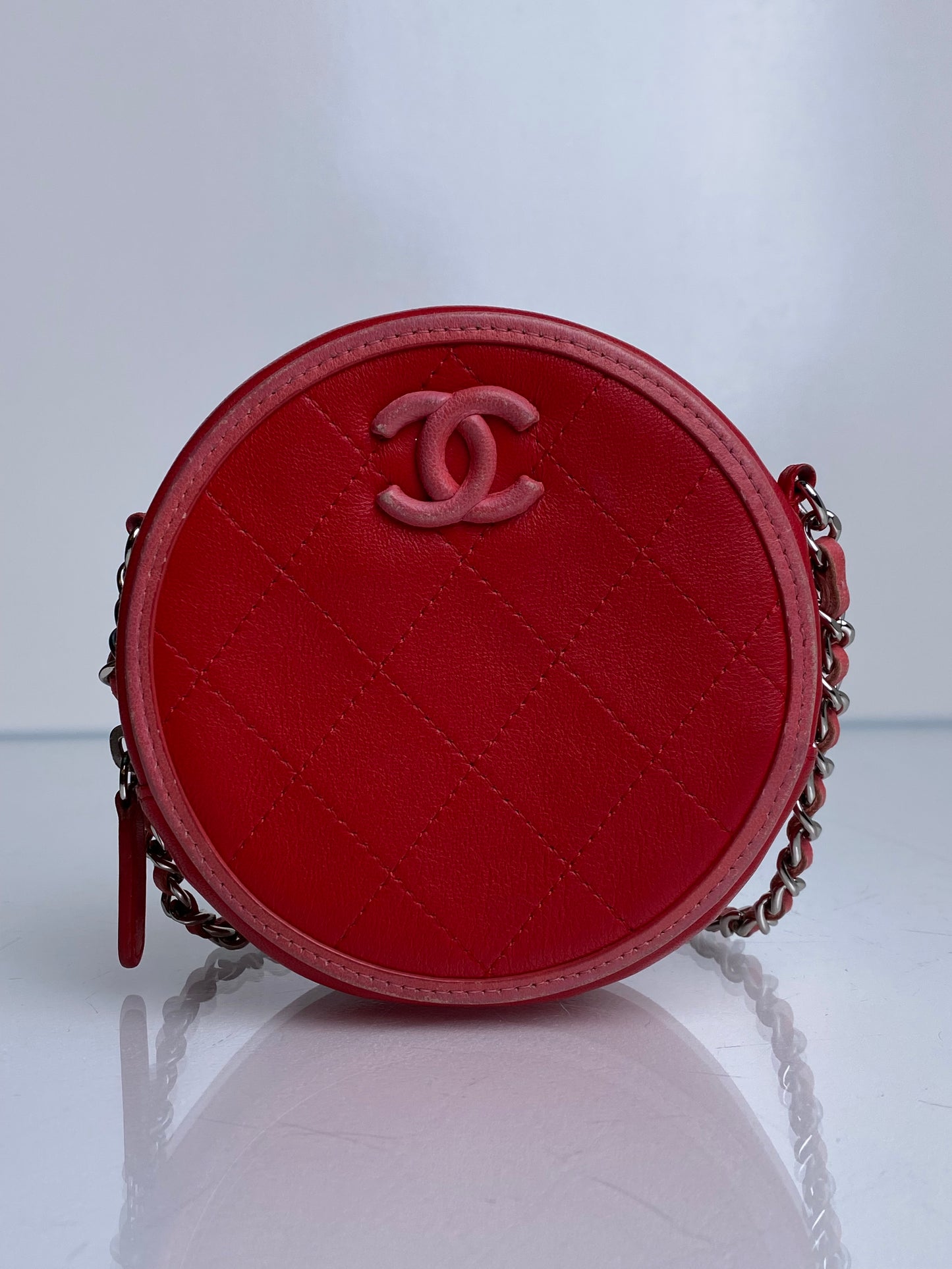 Chanel Pink & Red Crossbody Coin Bag SHW