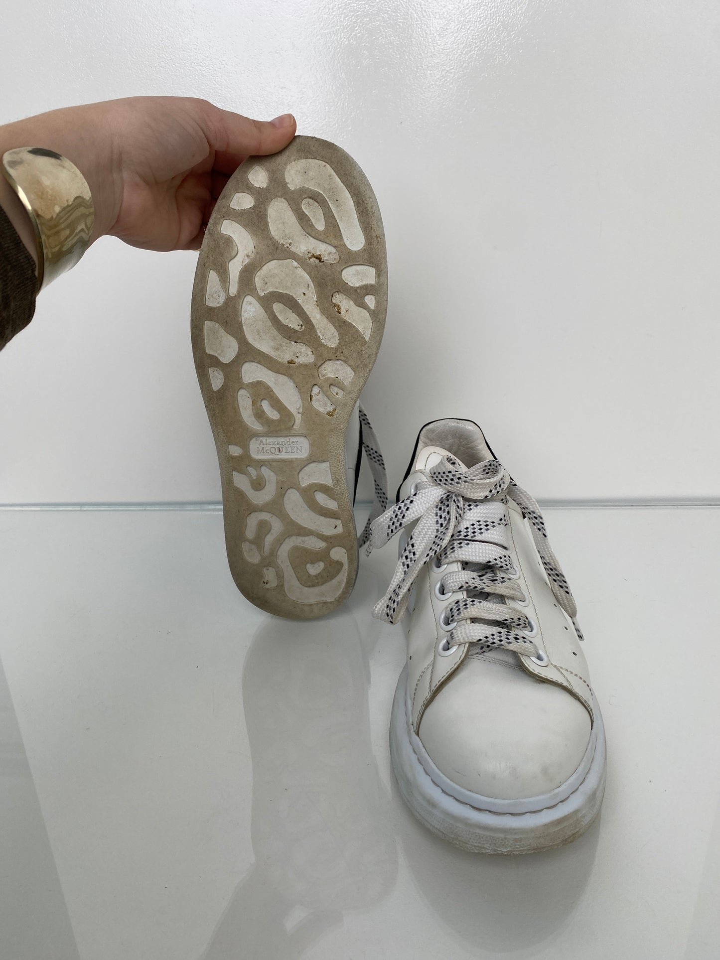 Alexander McQueen Black & White Sneakers, 39