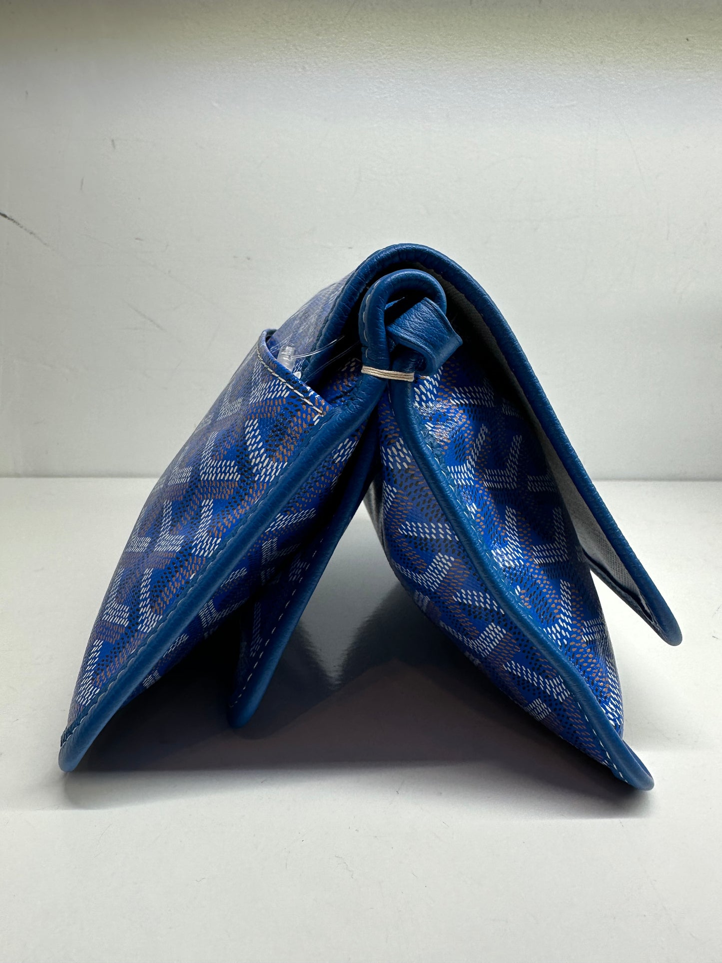 Goyard Plumet Blue Canvas Wallet Clutch Crossbody