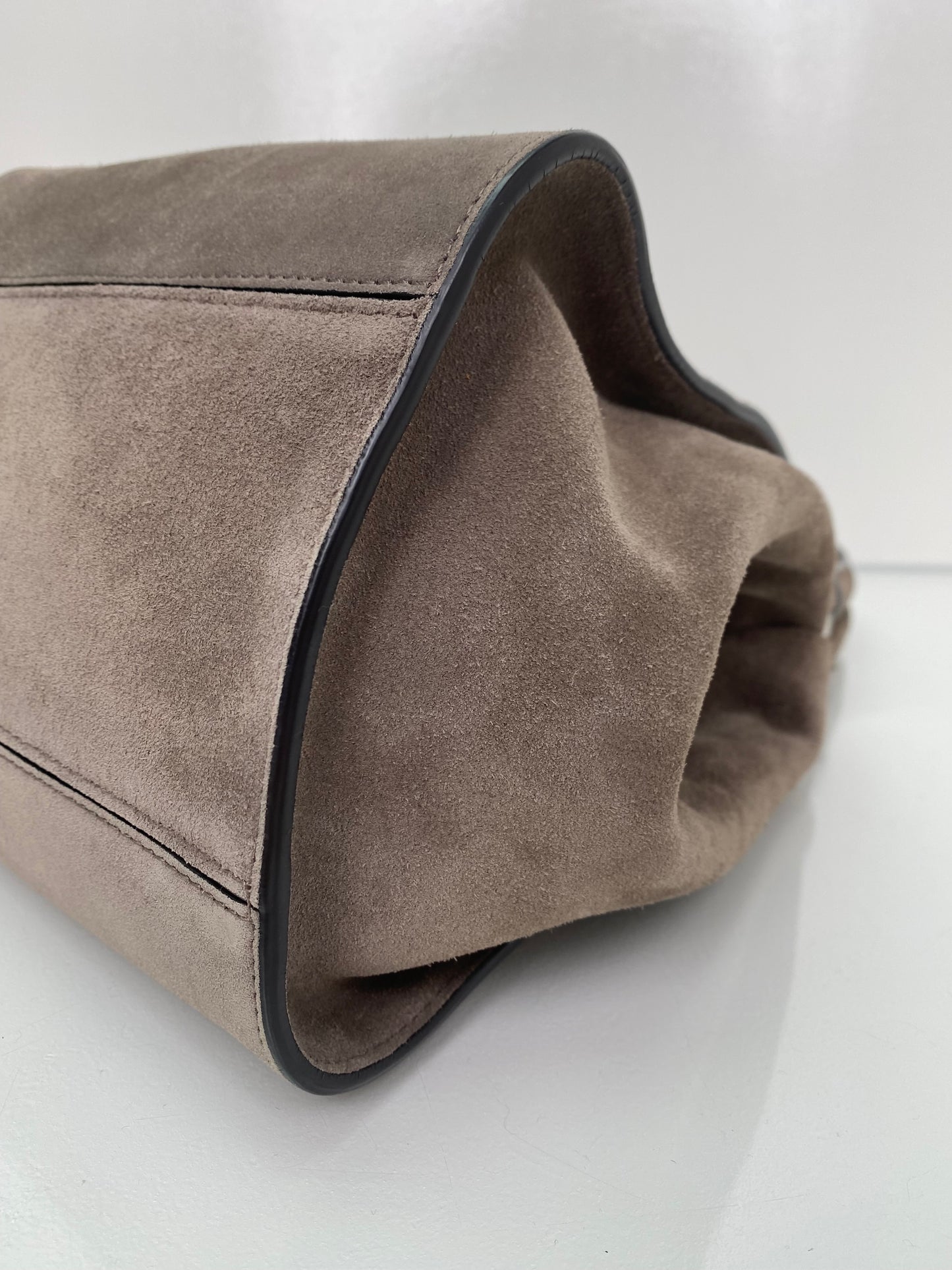 Max Mara Grey Taupe Suede Bag