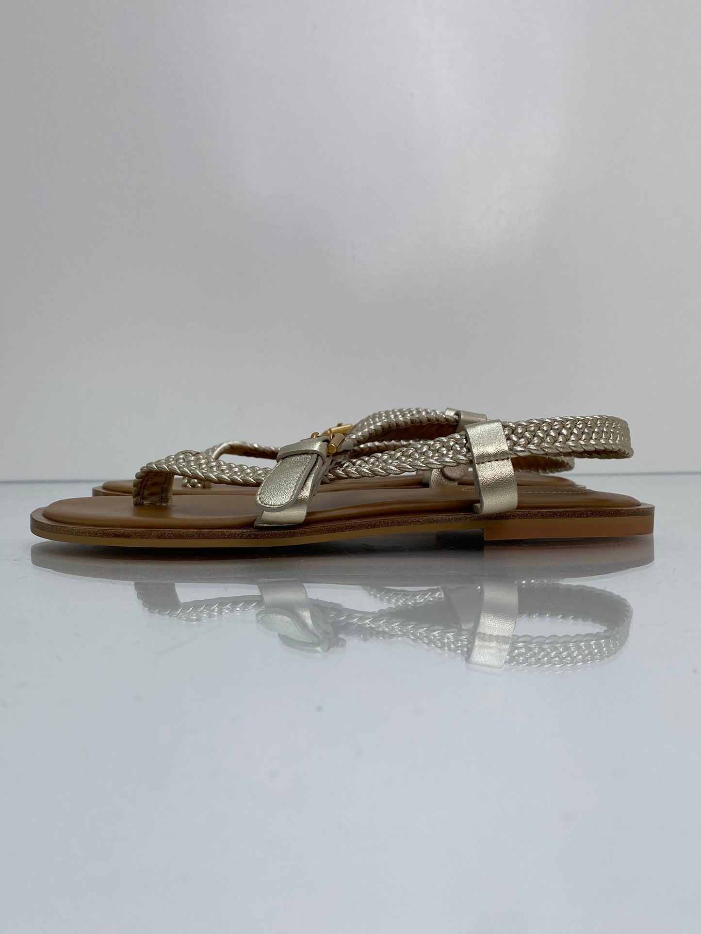 See By Chloe Gold Braided Sandals, 38.5