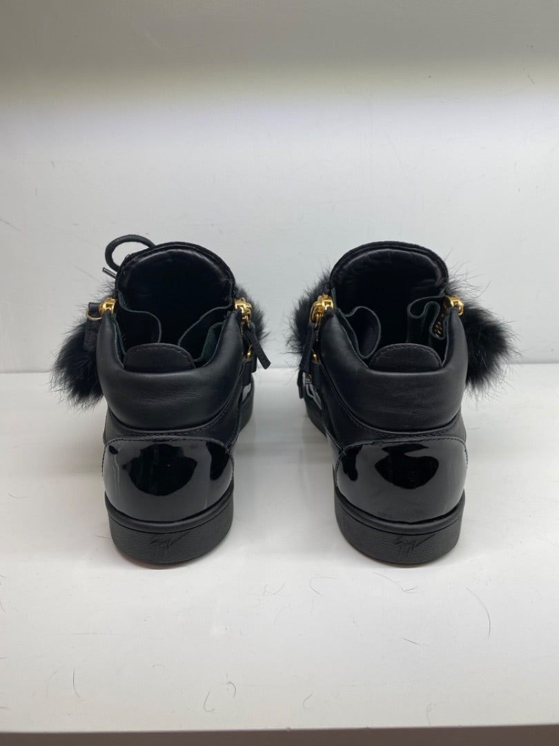 Guiseppe Zanotti Fur & Patent Shoes, 38.5