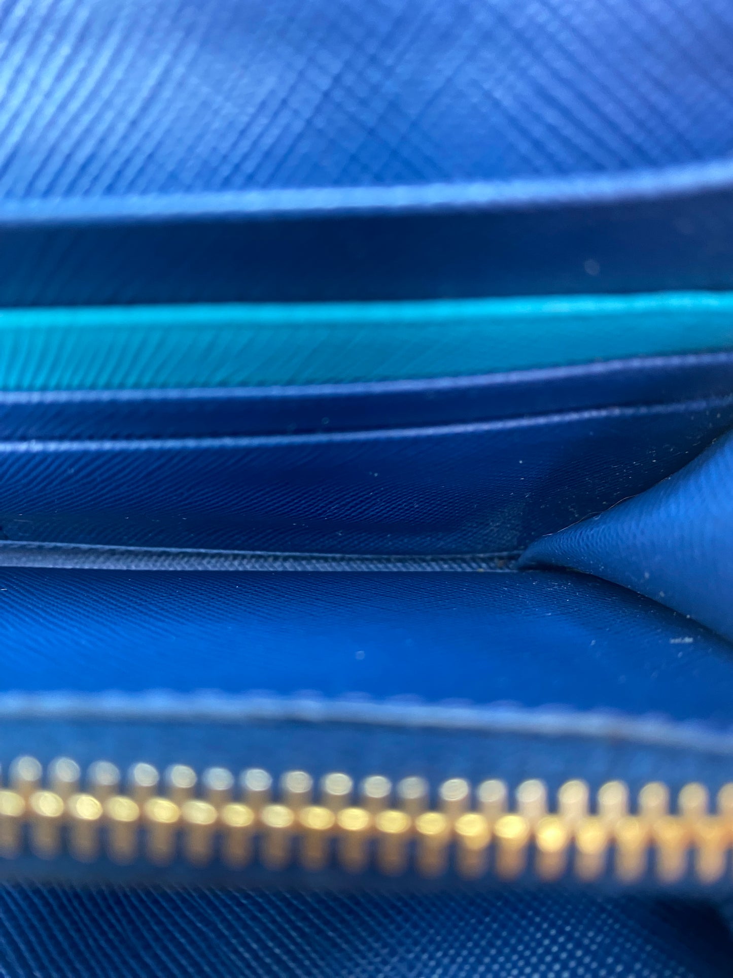 Prada Navy Saffiano Long Wallet