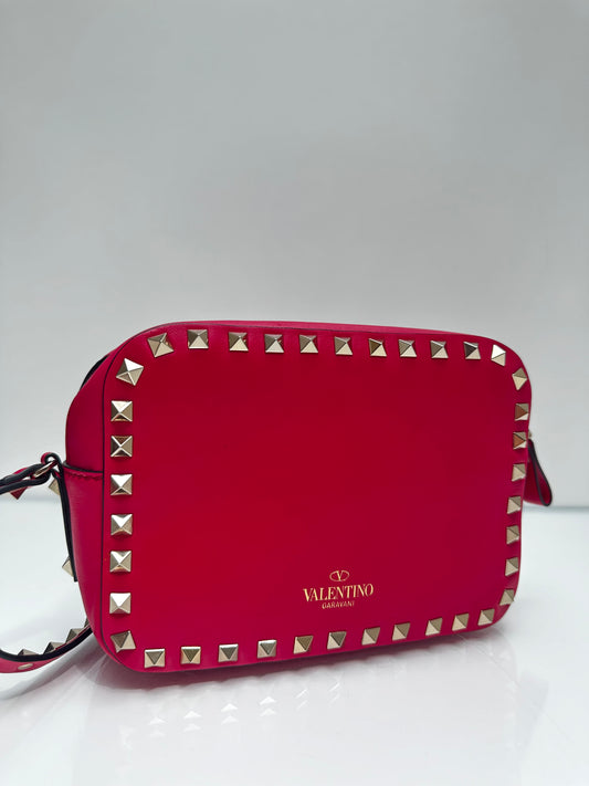 Valentino Hot Pink Studded Leather Crossbody Bag