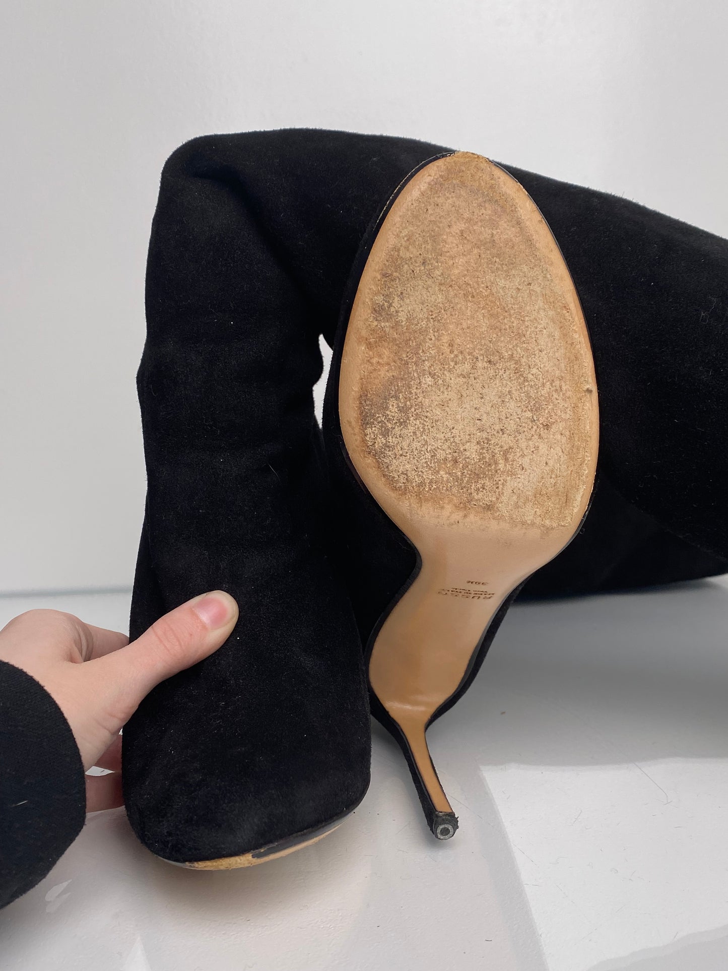 Russo Black Thigh High Boots, 39.5