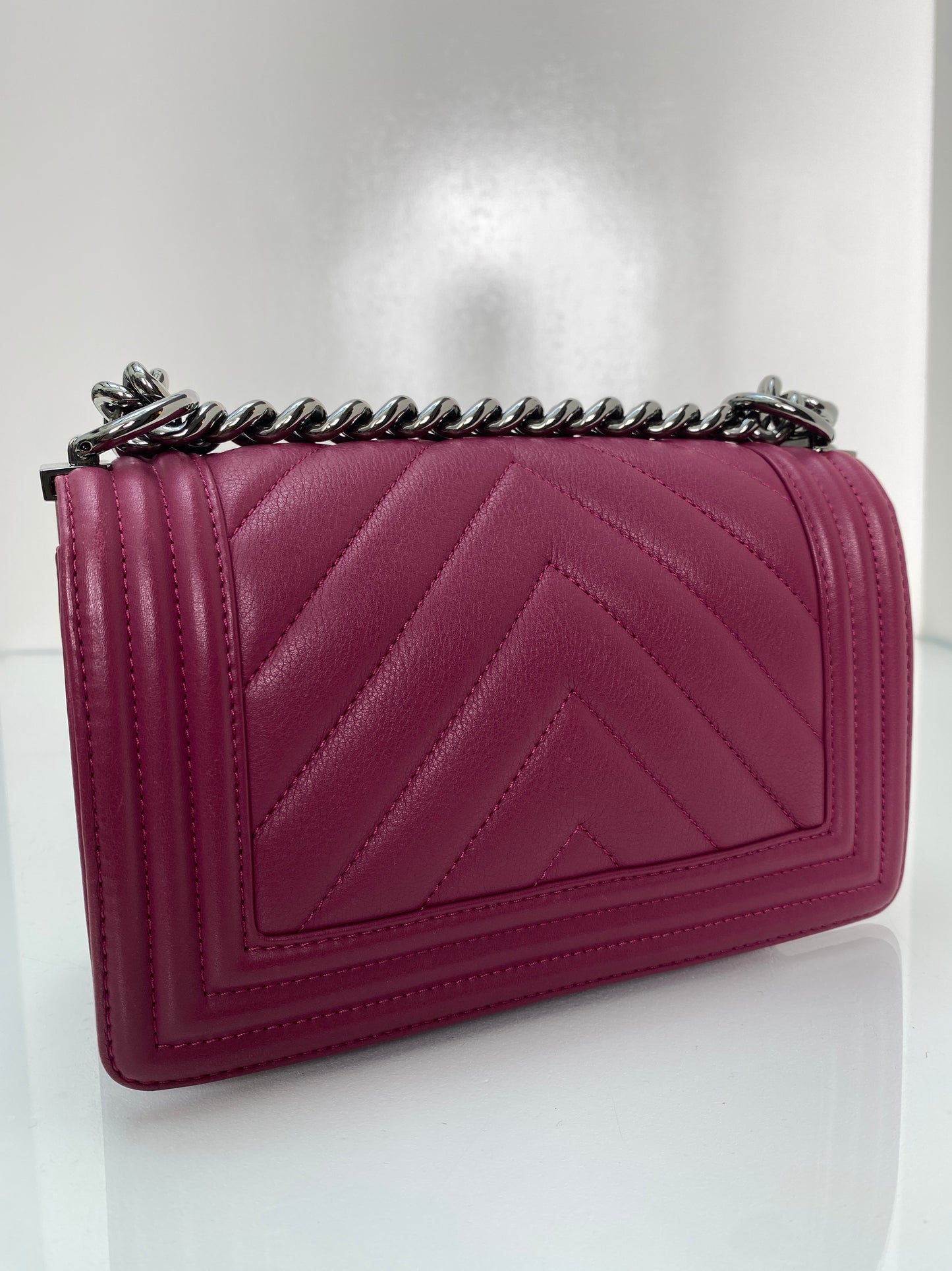Chanel Raspberry Purple Small Boy Bag RHW