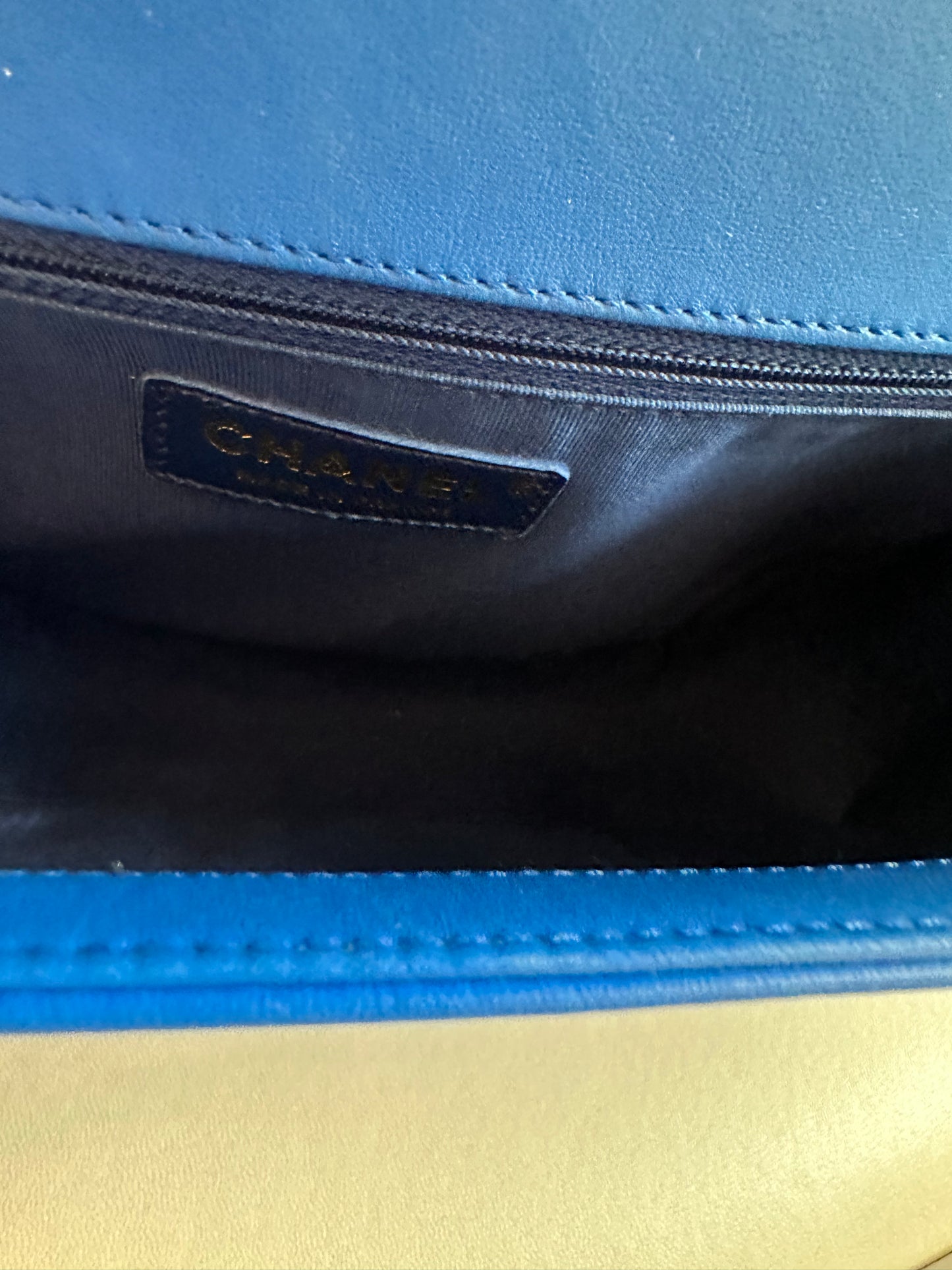 Chanel Boy Medium Lambskin Blue GHW #21